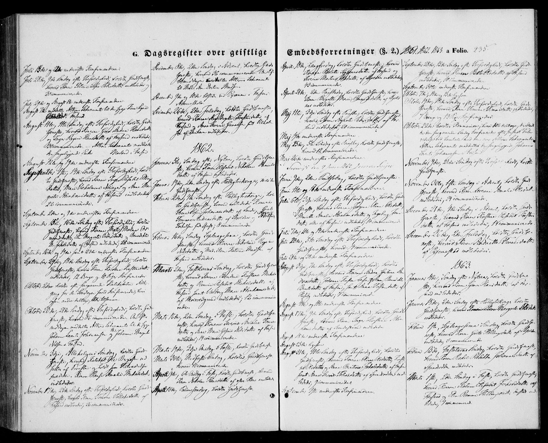 Farsund sokneprestkontor, AV/SAK-1111-0009/F/Fa/L0004: Parish register (official) no. A 4, 1847-1863, p. 235
