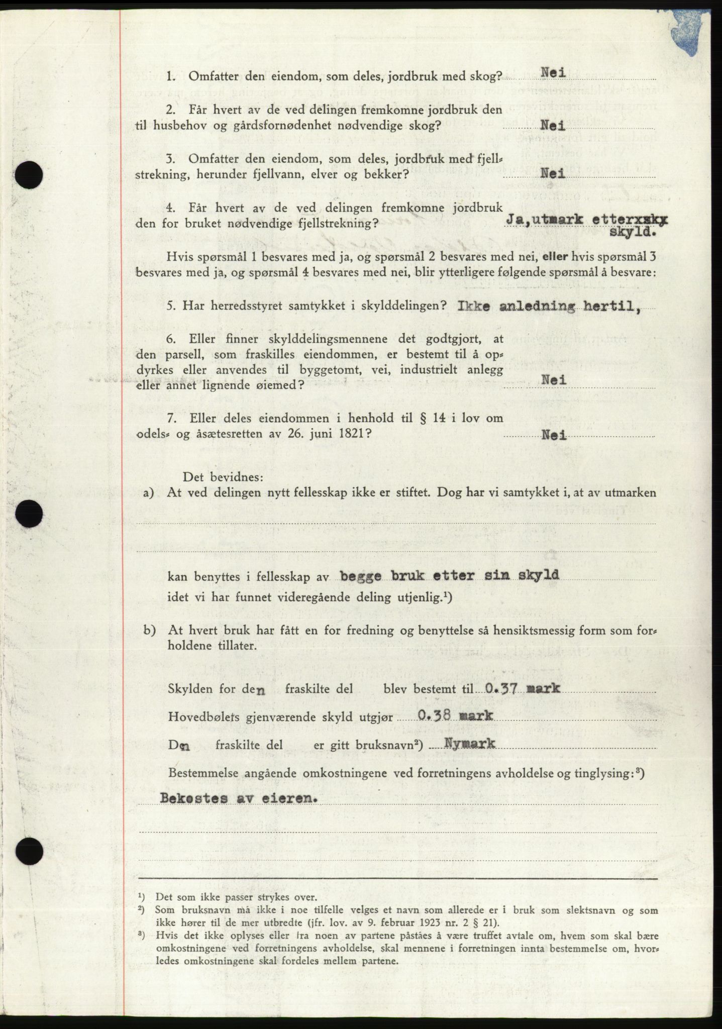 Søre Sunnmøre sorenskriveri, AV/SAT-A-4122/1/2/2C/L0078: Mortgage book no. 4A, 1946-1946, Diary no: : 375/1946