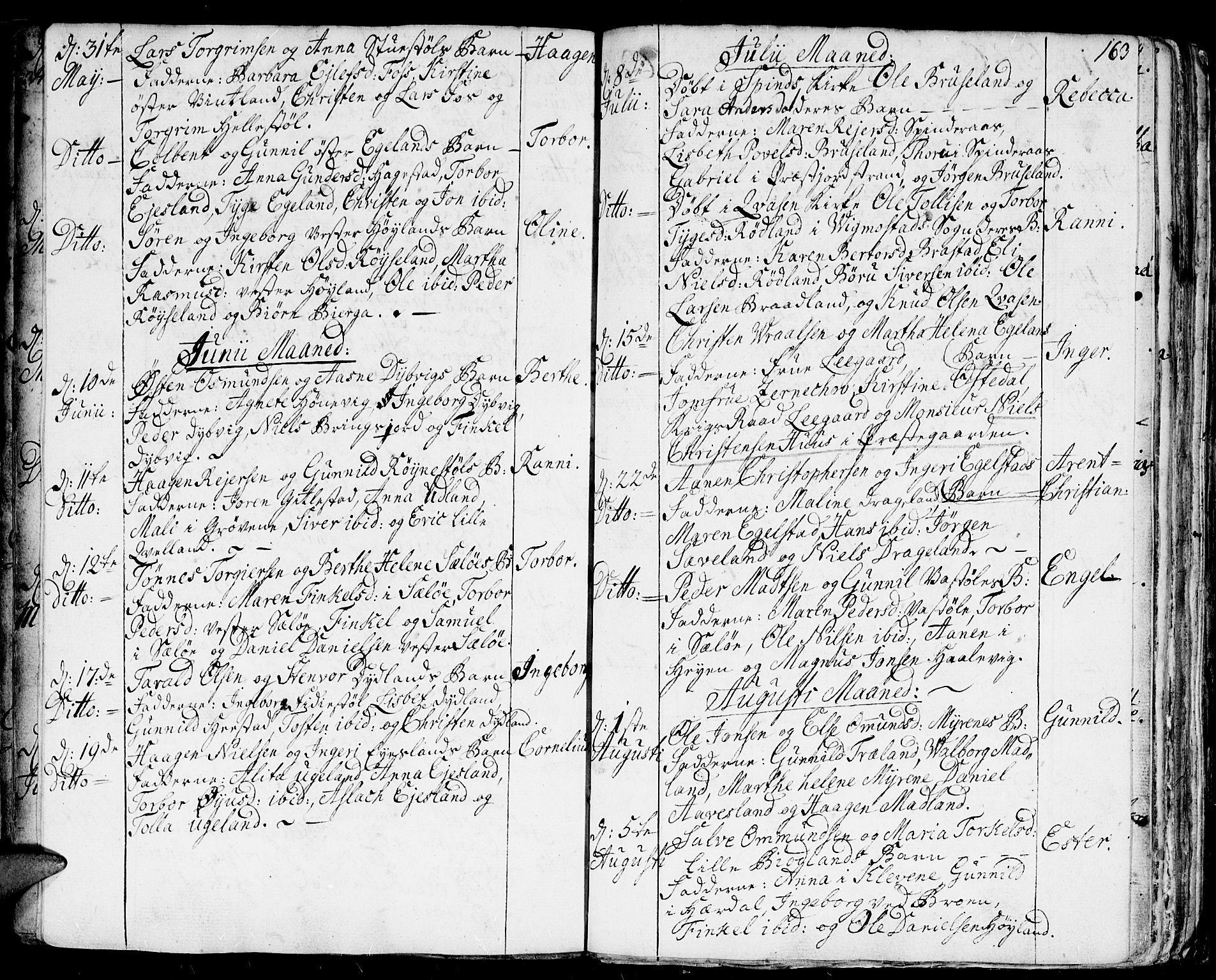 Lyngdal sokneprestkontor, AV/SAK-1111-0029/F/Fa/Fac/L0001: Parish register (official) no. A 1, 1727-1779, p. 163