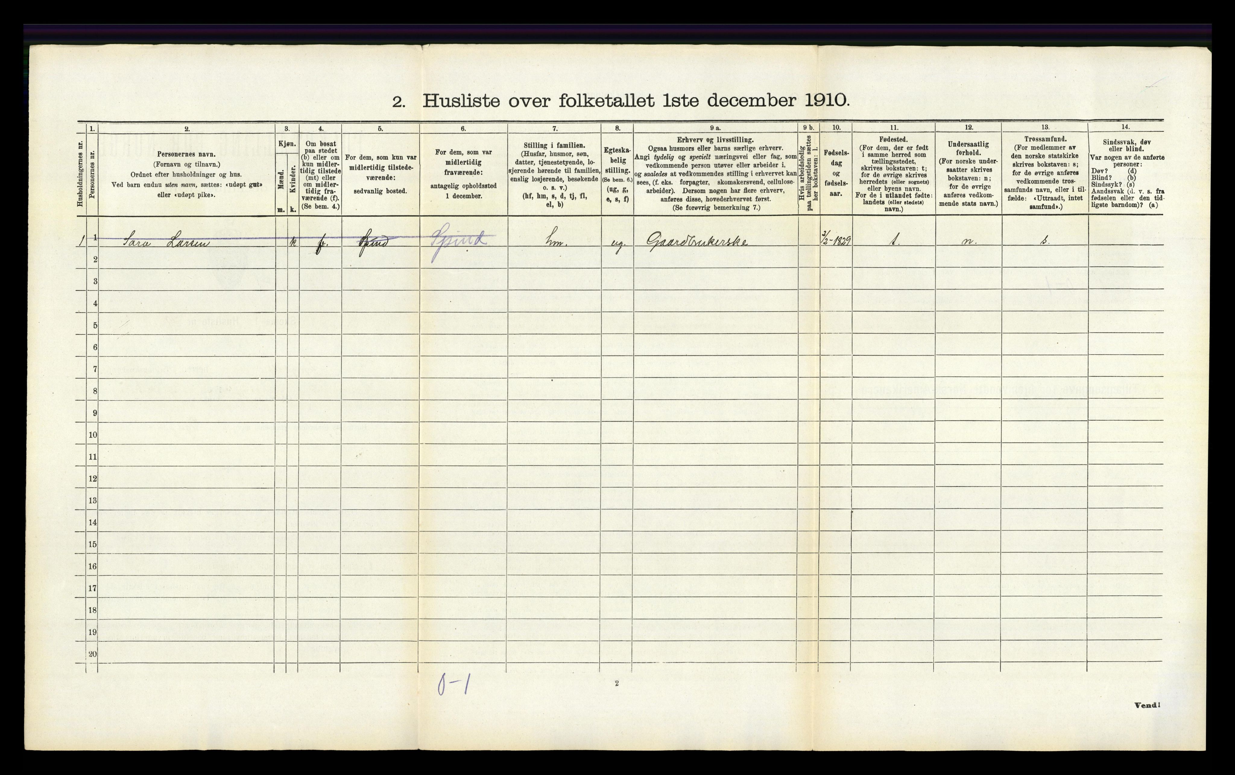 RA, 1910 census for Lyngdal, 1910, p. 189