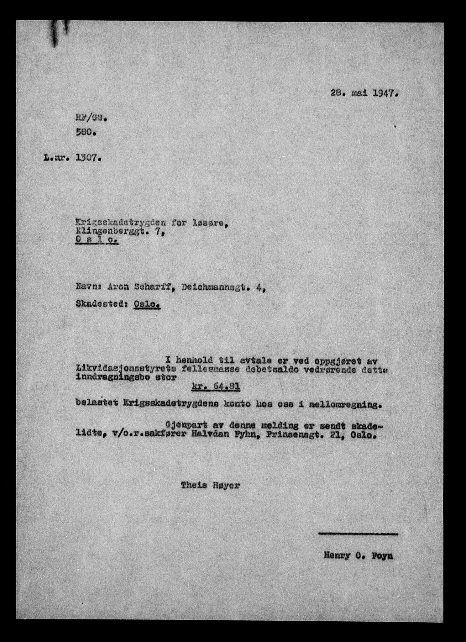 Justisdepartementet, Tilbakeføringskontoret for inndratte formuer, RA/S-1564/H/Hc/Hcc/L0977: --, 1945-1947, p. 600