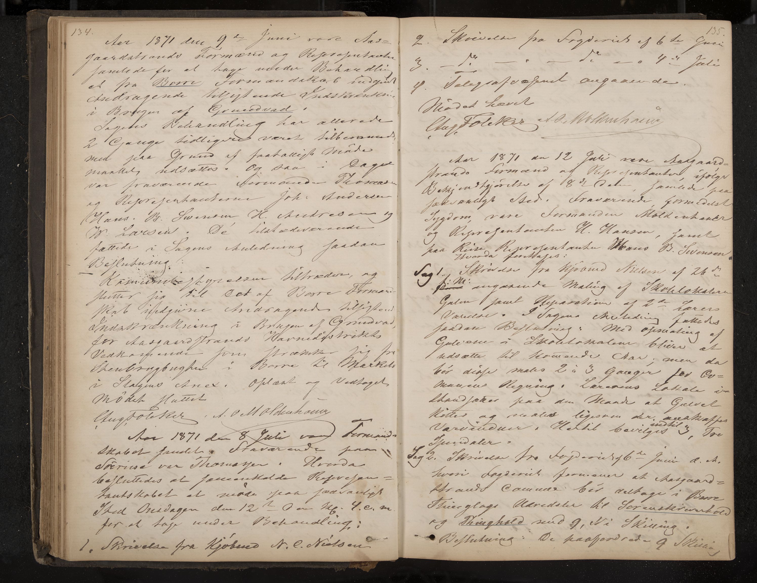 Åsgårdstrand formannskap og sentraladministrasjon, IKAK/0704021/A/L0002: Møtebok, 1865-1890, p. 134-135