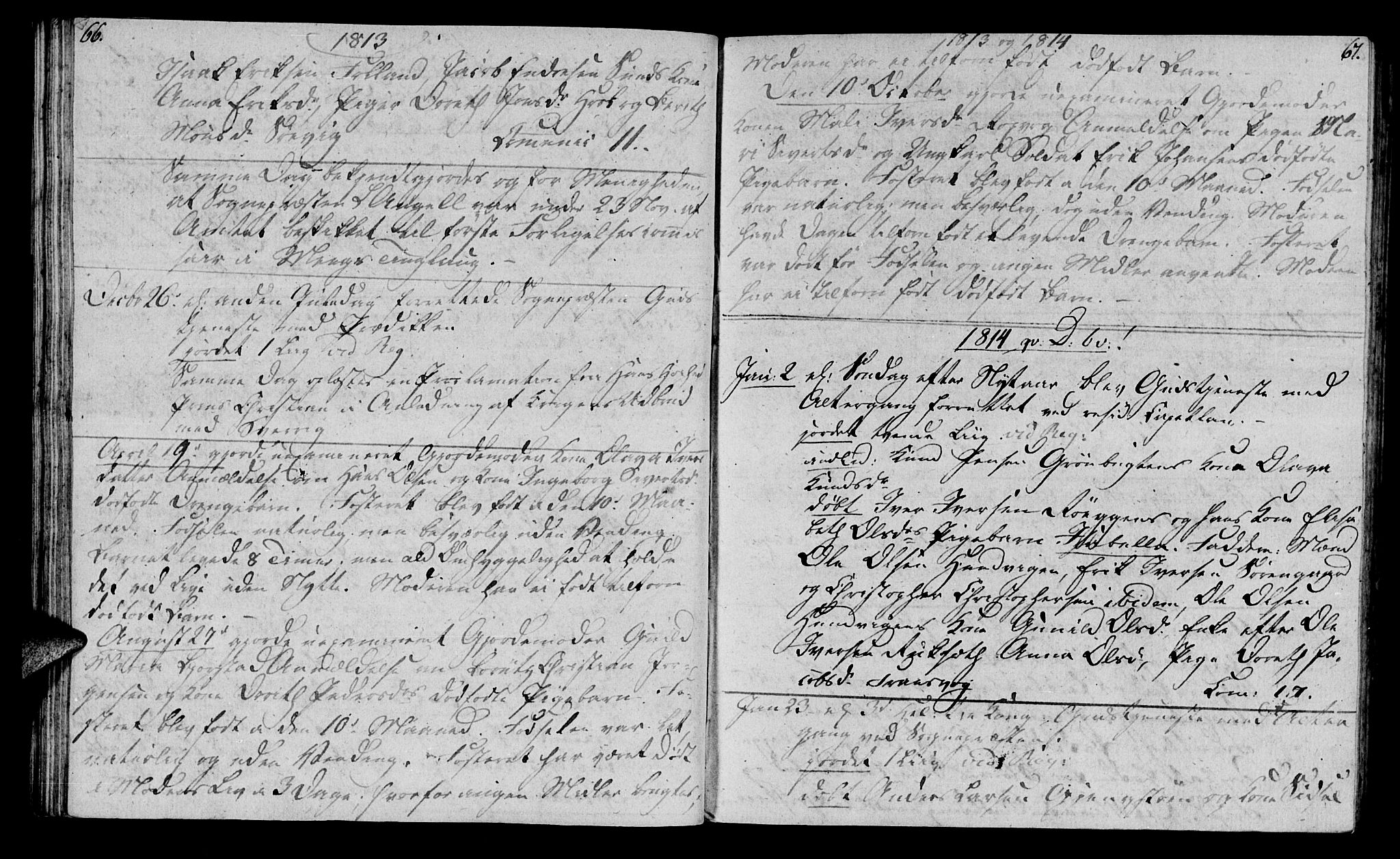 Ministerialprotokoller, klokkerbøker og fødselsregistre - Møre og Romsdal, SAT/A-1454/569/L0817: Parish register (official) no. 569A03, 1805-1819, p. 66-67