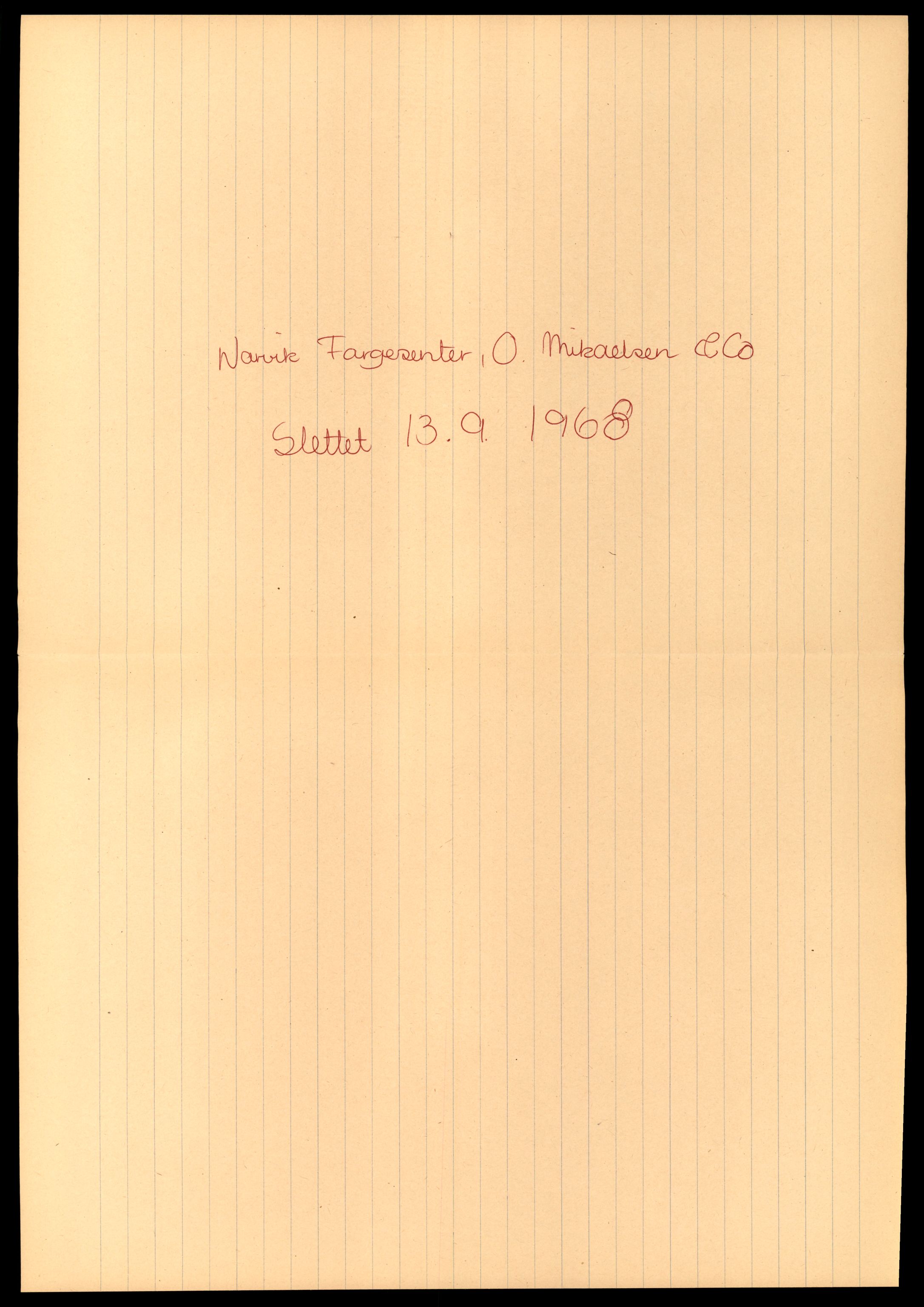 Narvik sorenskriveri, SAT/A-0002/2/J/Jd/Jdb/L0003: Enkeltmannsforetak, 1968-1970, p. 1