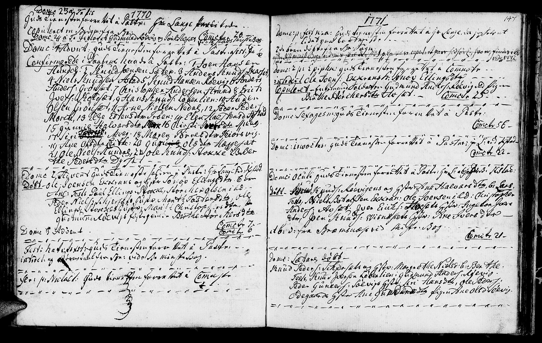 Ministerialprotokoller, klokkerbøker og fødselsregistre - Møre og Romsdal, SAT/A-1454/568/L0798: Parish register (official) no. 568A07, 1753-1780, p. 146-147