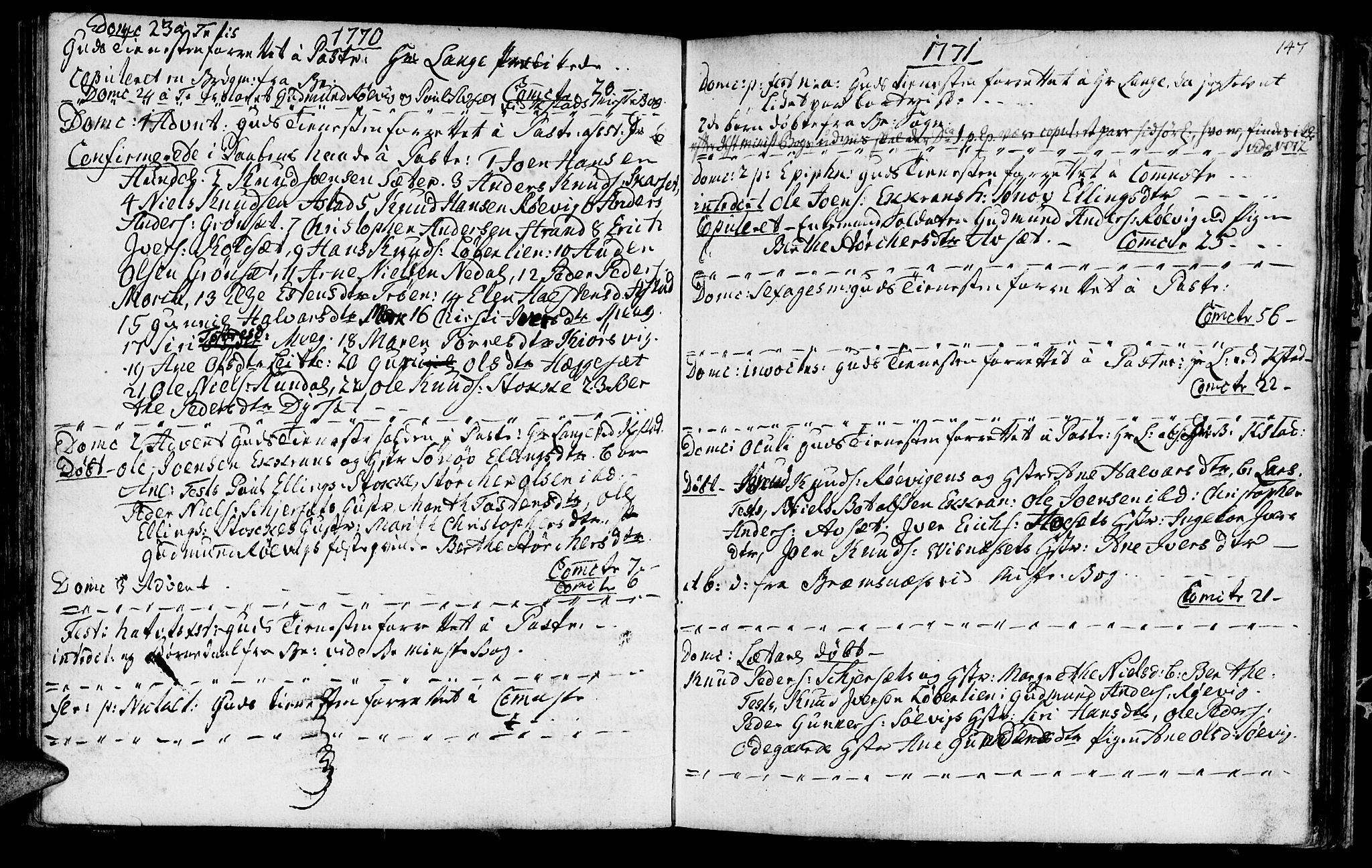 Ministerialprotokoller, klokkerbøker og fødselsregistre - Møre og Romsdal, AV/SAT-A-1454/568/L0798: Parish register (official) no. 568A07, 1753-1780, p. 146-147