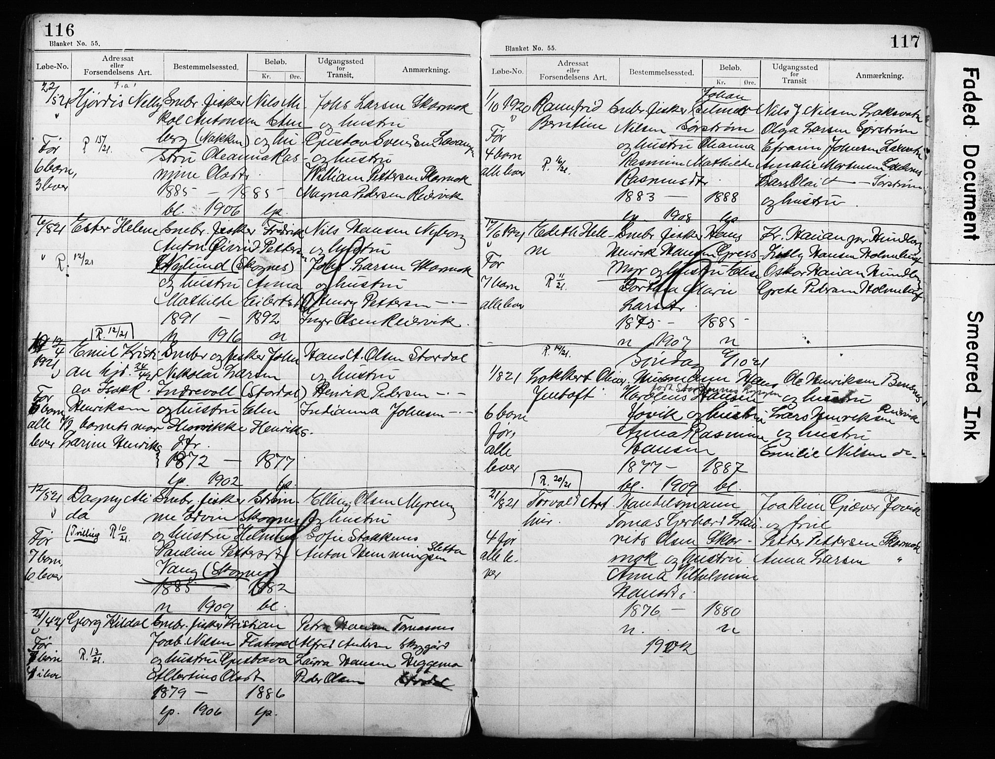 Lyngen sokneprestembete, AV/SATØ-S-1289/H/Ha/L0052/0002: Baptism register no. 52.2, 1915-1928, p. 116-117