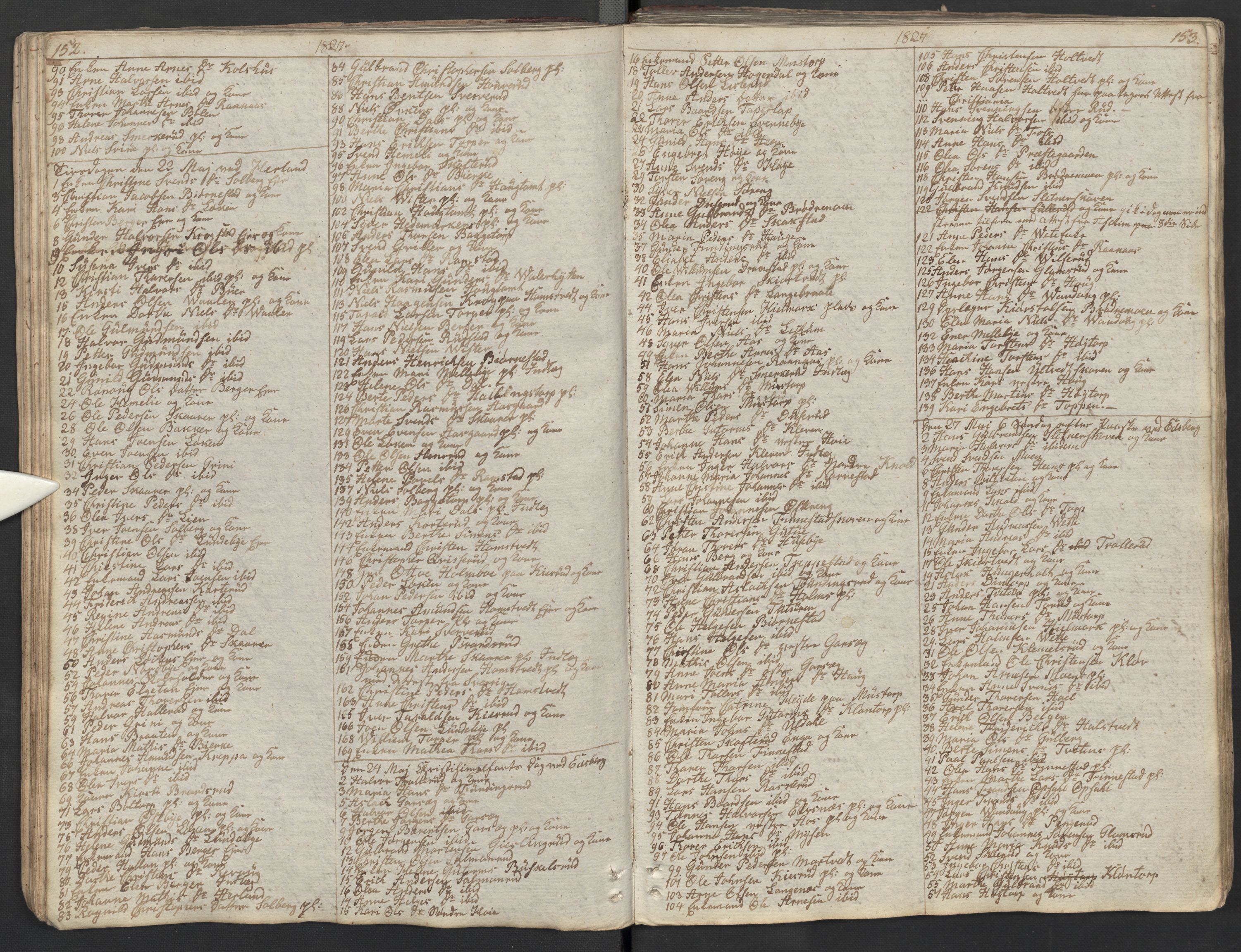 Eidsberg prestekontor Kirkebøker, AV/SAO-A-10905/M/Ma/L0002: Communicants register no. I 2, 1821-1841, p. 152-153