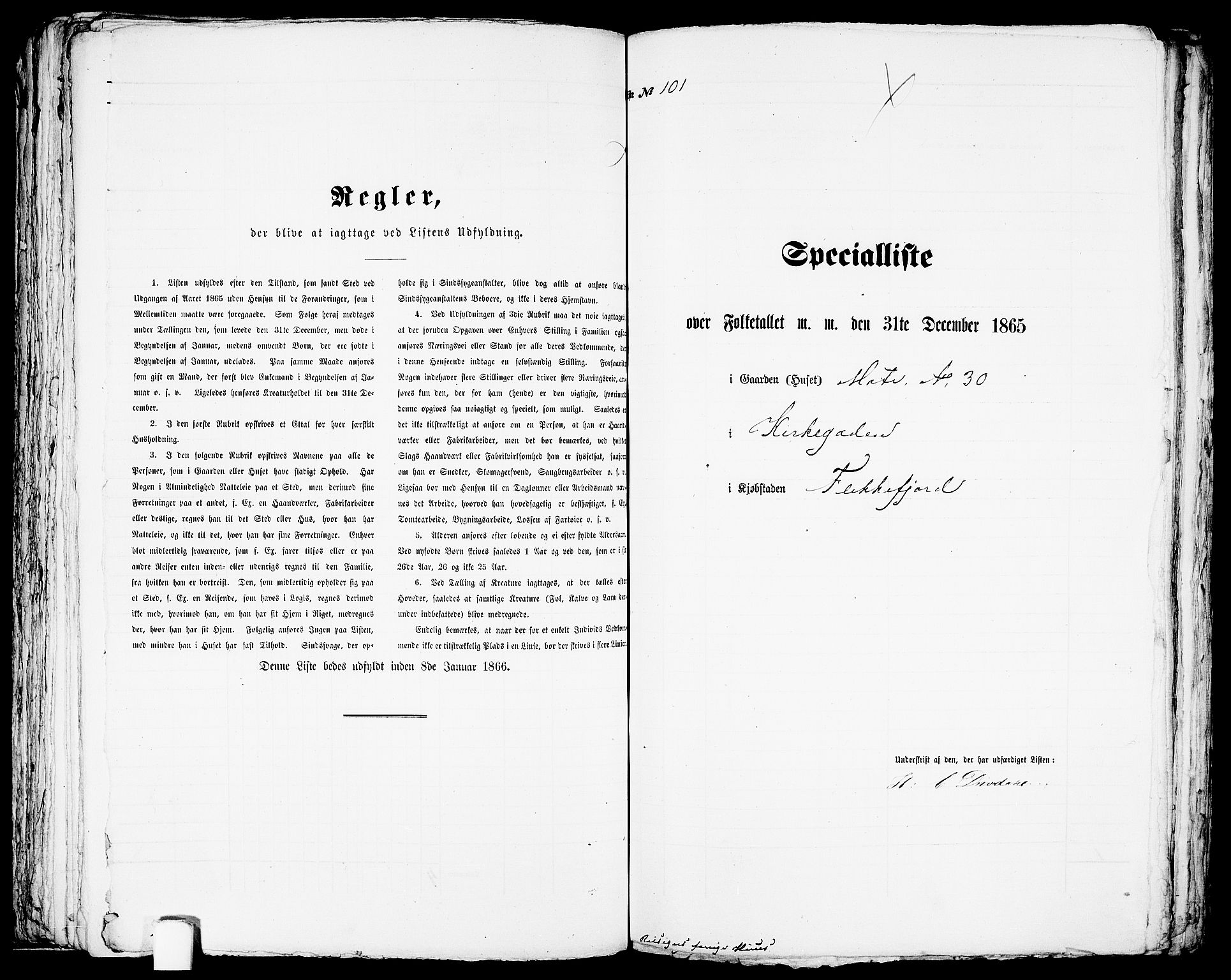 RA, 1865 census for Flekkefjord/Flekkefjord, 1865, p. 208