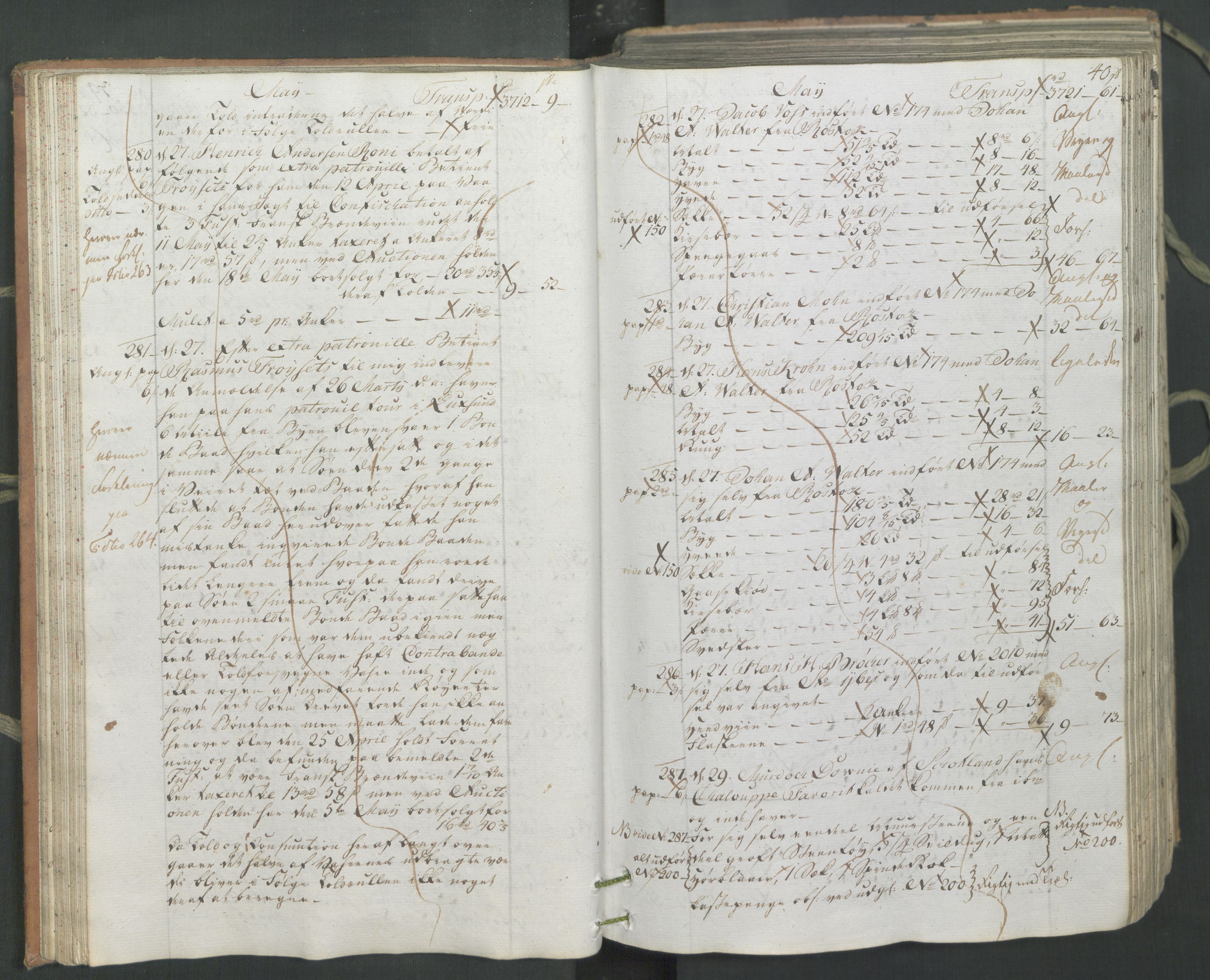 Generaltollkammeret, tollregnskaper, AV/RA-EA-5490/R26/L0222/0001: Tollregnskaper Bergen A / Inngående hovedtollbok, 1786, p. 39b-40a