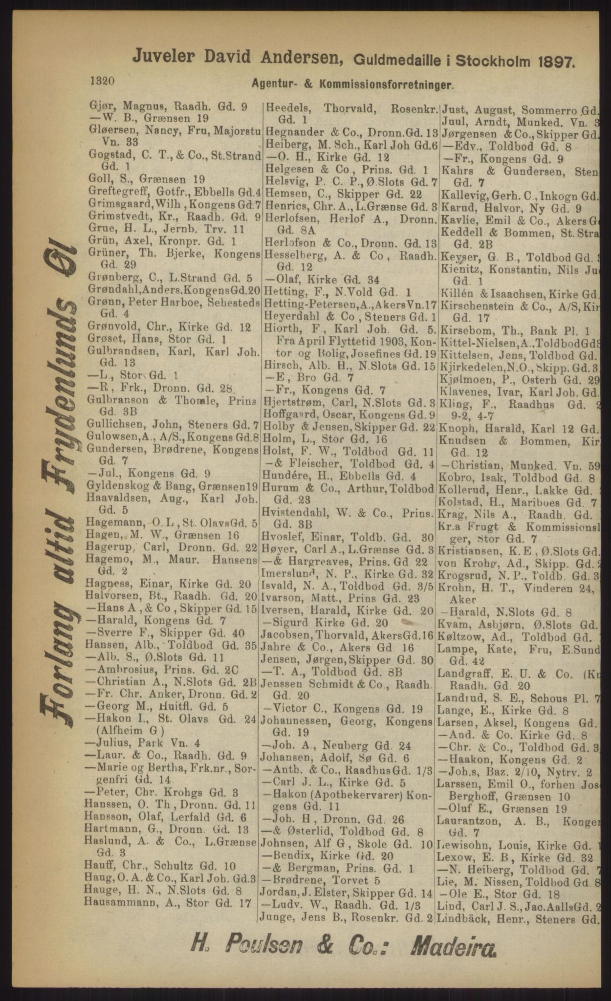 Kristiania/Oslo adressebok, PUBL/-, 1903, p. 1320