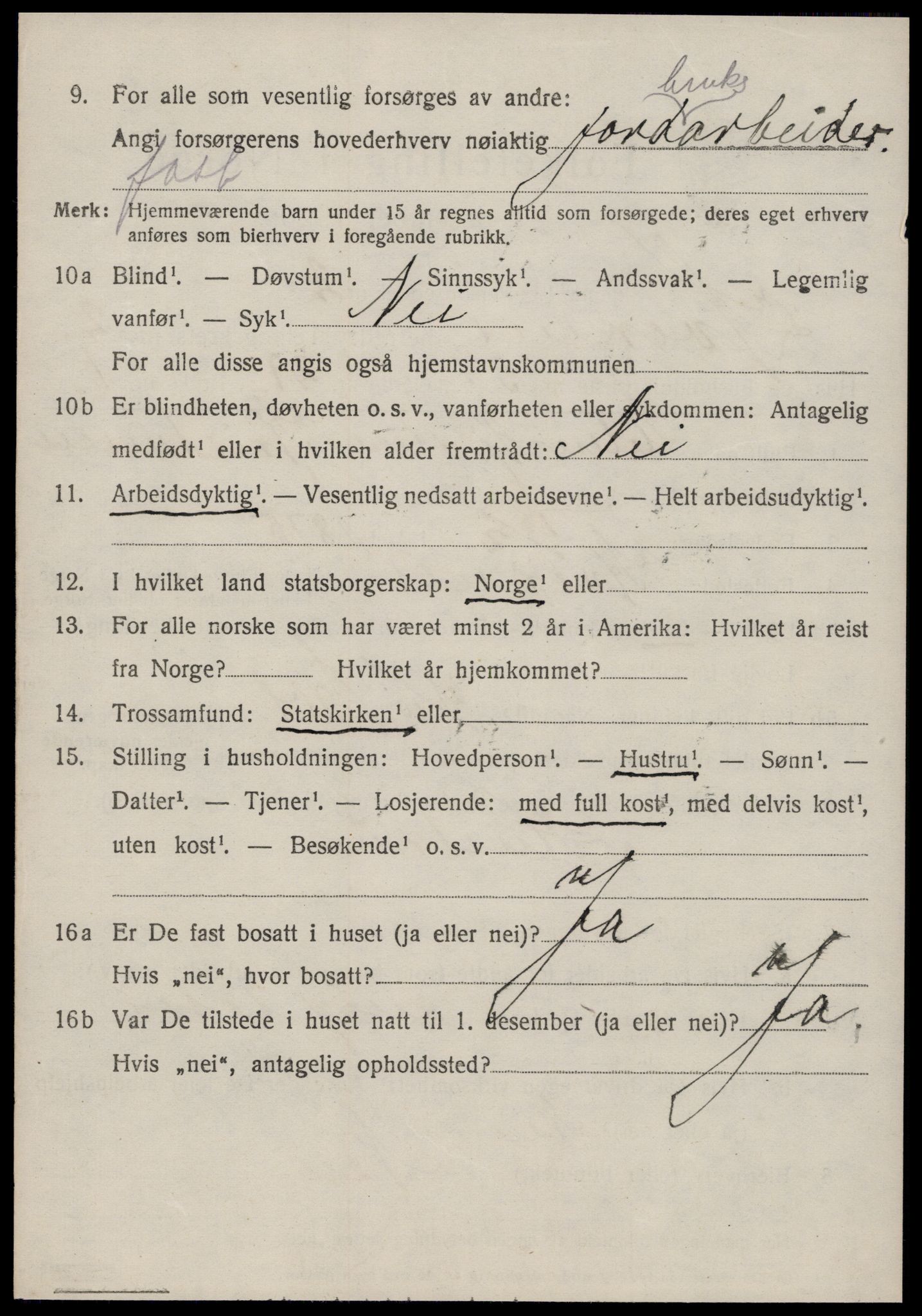 SAT, 1920 census for Kvernes, 1920, p. 1580