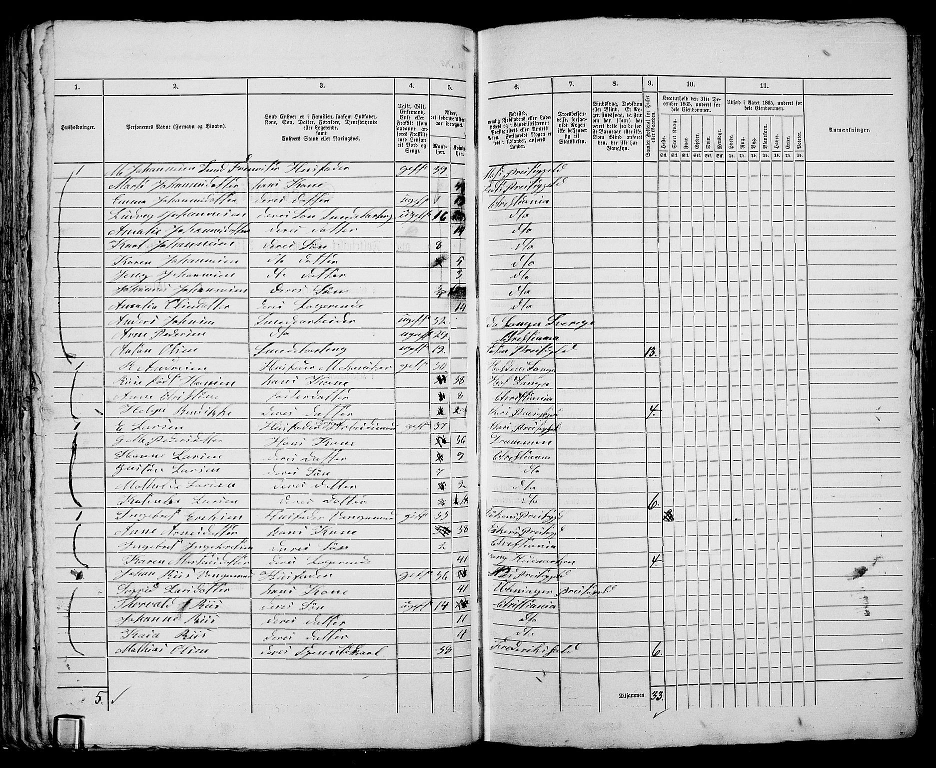 RA, 1865 census for Kristiania, 1865, p. 3235