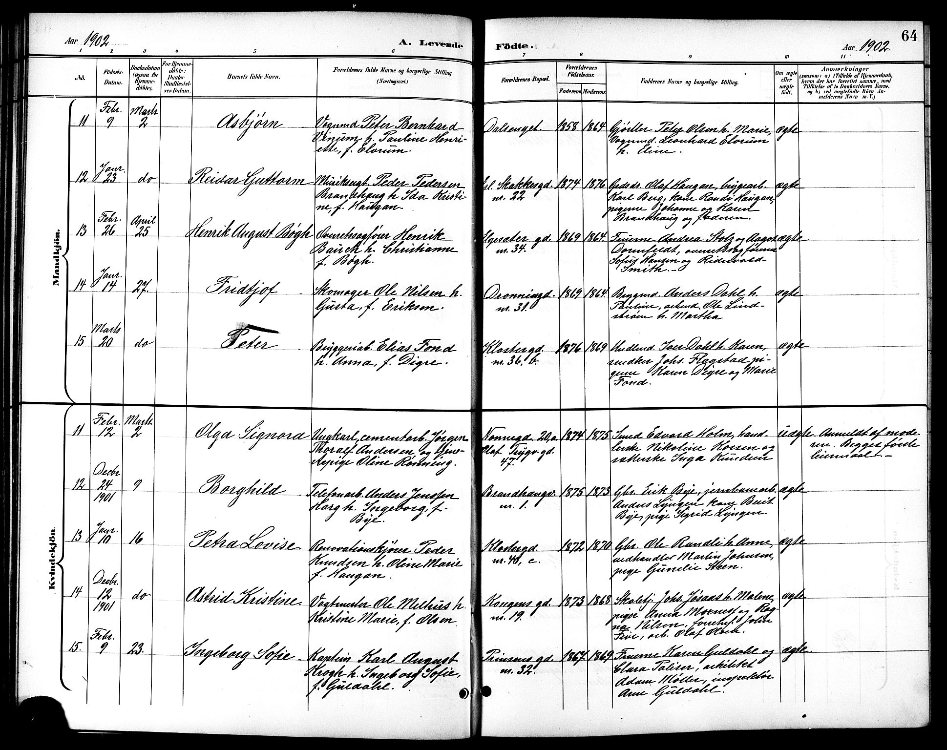 Ministerialprotokoller, klokkerbøker og fødselsregistre - Sør-Trøndelag, AV/SAT-A-1456/601/L0094: Parish register (copy) no. 601C12, 1898-1911, p. 64