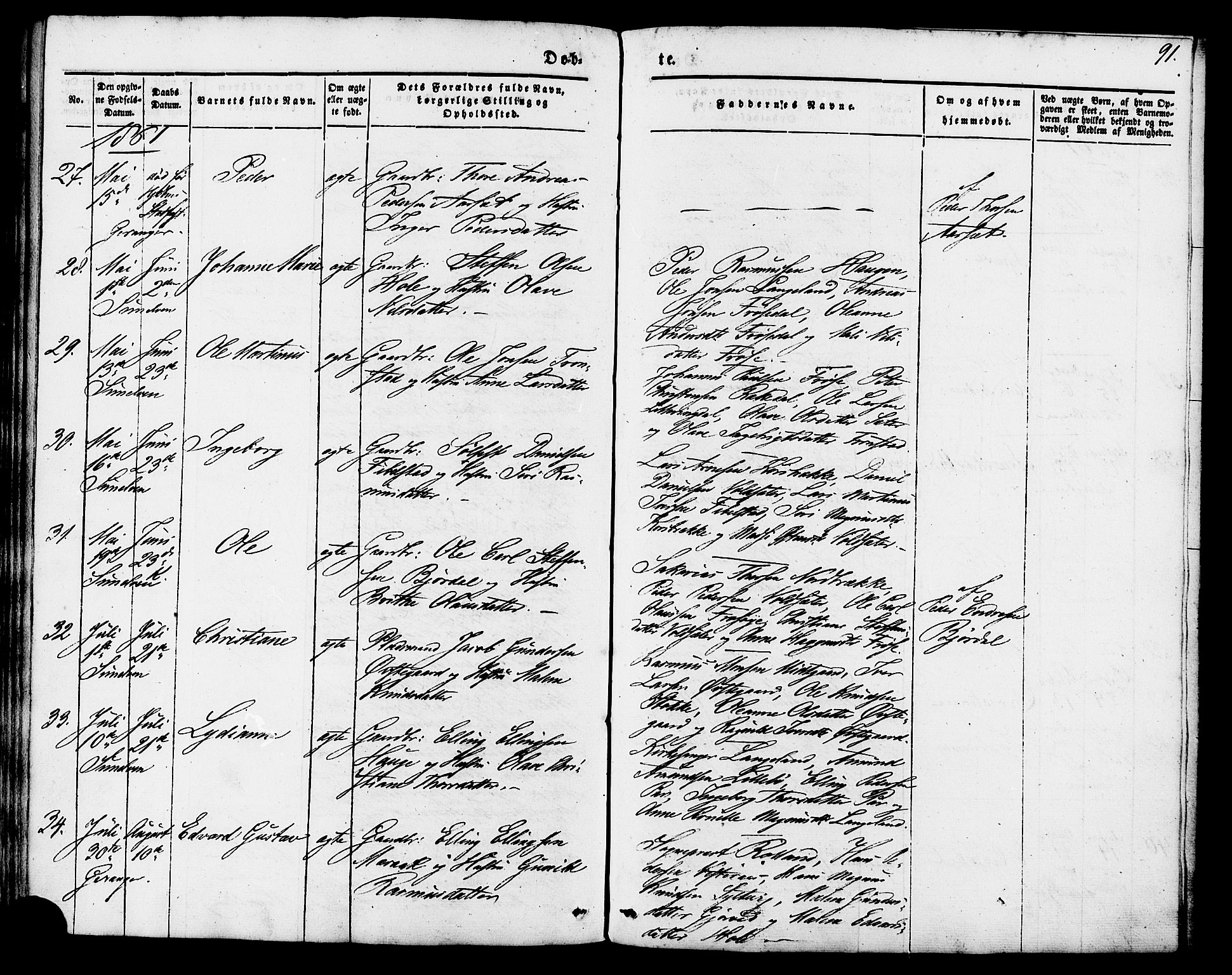 Ministerialprotokoller, klokkerbøker og fødselsregistre - Møre og Romsdal, AV/SAT-A-1454/517/L0222: Parish register (official) no. 517A02, 1846-1862, p. 91