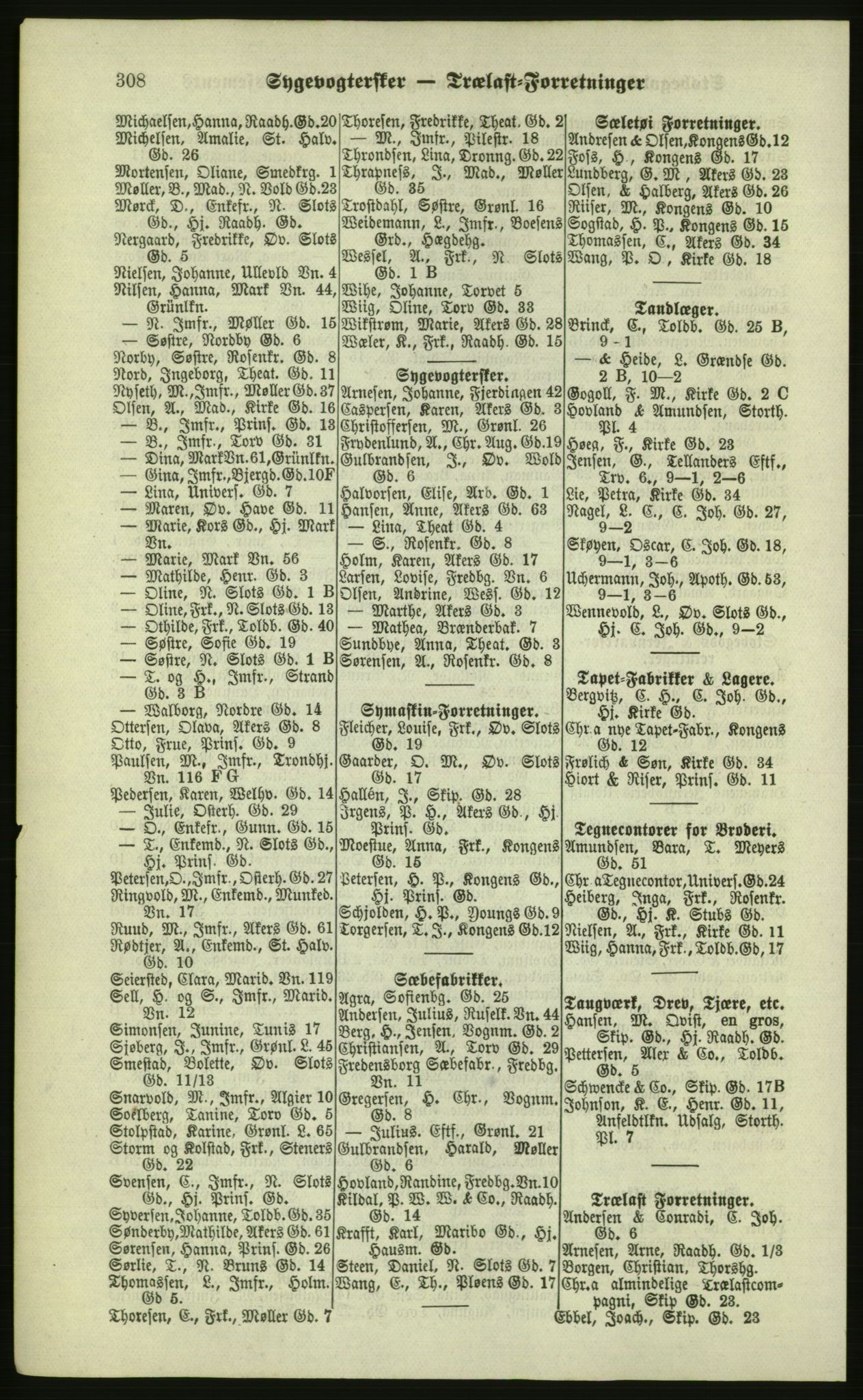 Kristiania/Oslo adressebok, PUBL/-, 1879, p. 308