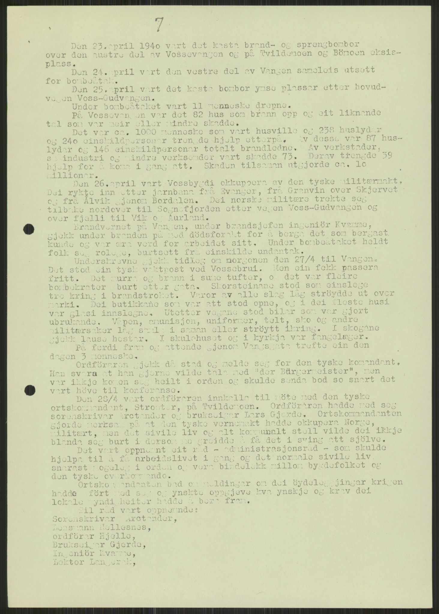 Forsvaret, Forsvarets krigshistoriske avdeling, AV/RA-RAFA-2017/Y/Ya/L0015: II-C-11-31 - Fylkesmenn.  Rapporter om krigsbegivenhetene 1940., 1940, p. 464