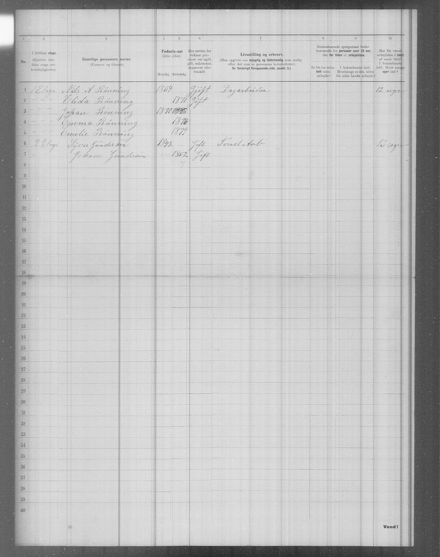 OBA, Municipal Census 1902 for Kristiania, 1902, p. 3912