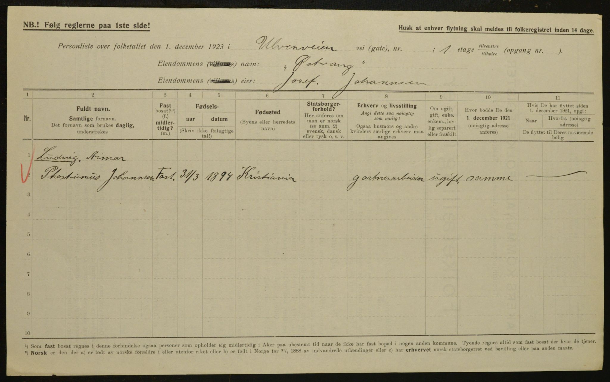 , Municipal Census 1923 for Aker, 1923, p. 30553