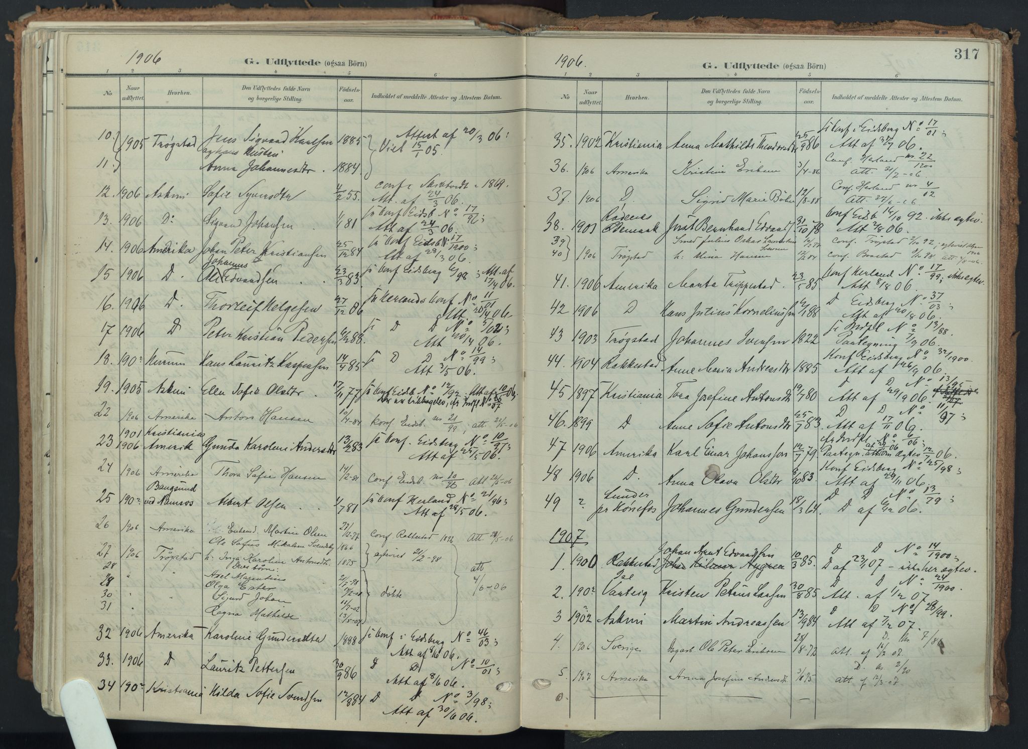 Eidsberg prestekontor Kirkebøker, AV/SAO-A-10905/F/Fa/L0014: Parish register (official) no. I 14, 1902-1919, p. 317