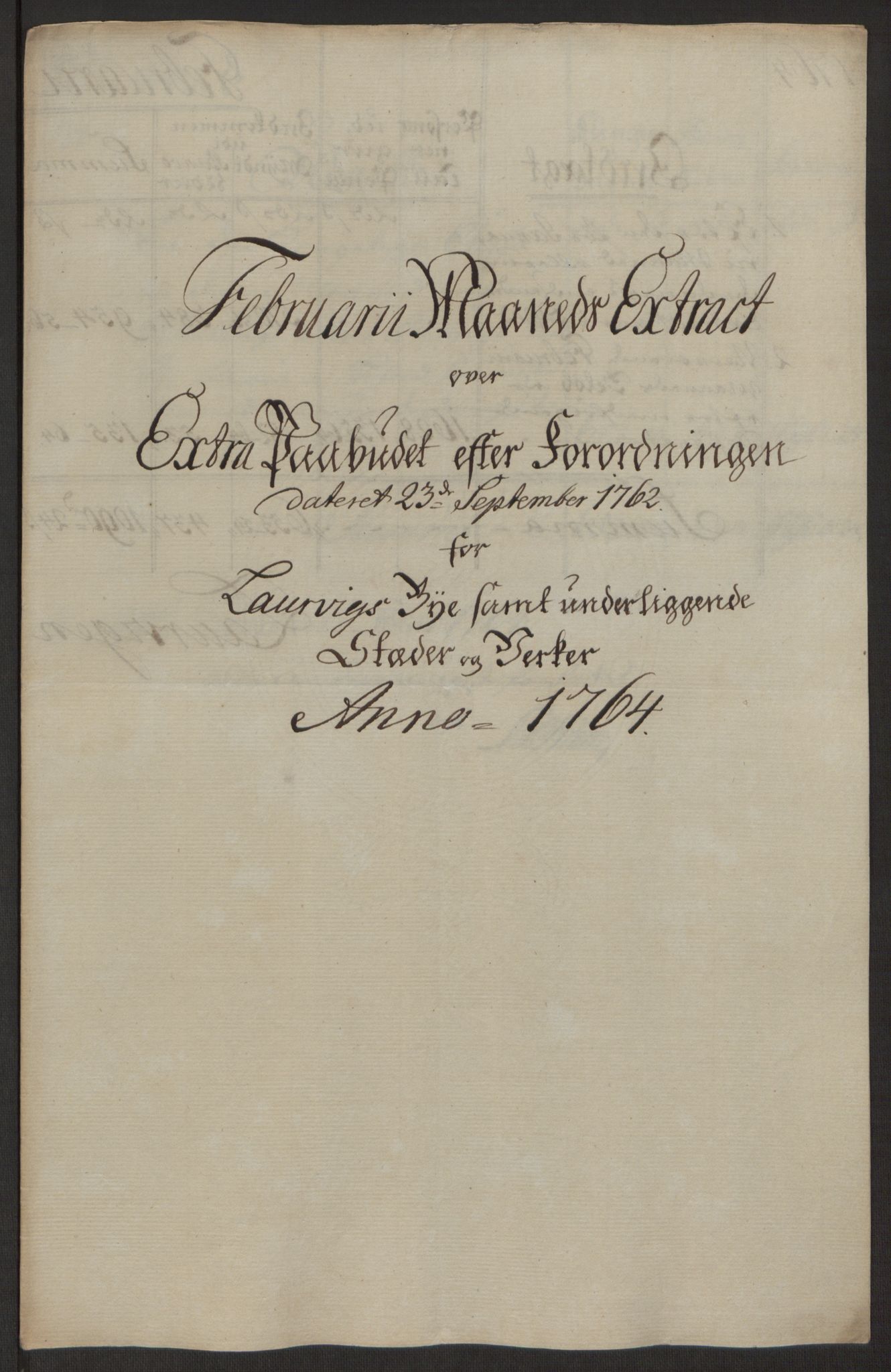 Rentekammeret inntil 1814, Reviderte regnskaper, Byregnskaper, AV/RA-EA-4066/R/Ri/L0183/0001: [I4] Kontribusjonsregnskap / Ekstraskatt, 1762-1768, p. 183