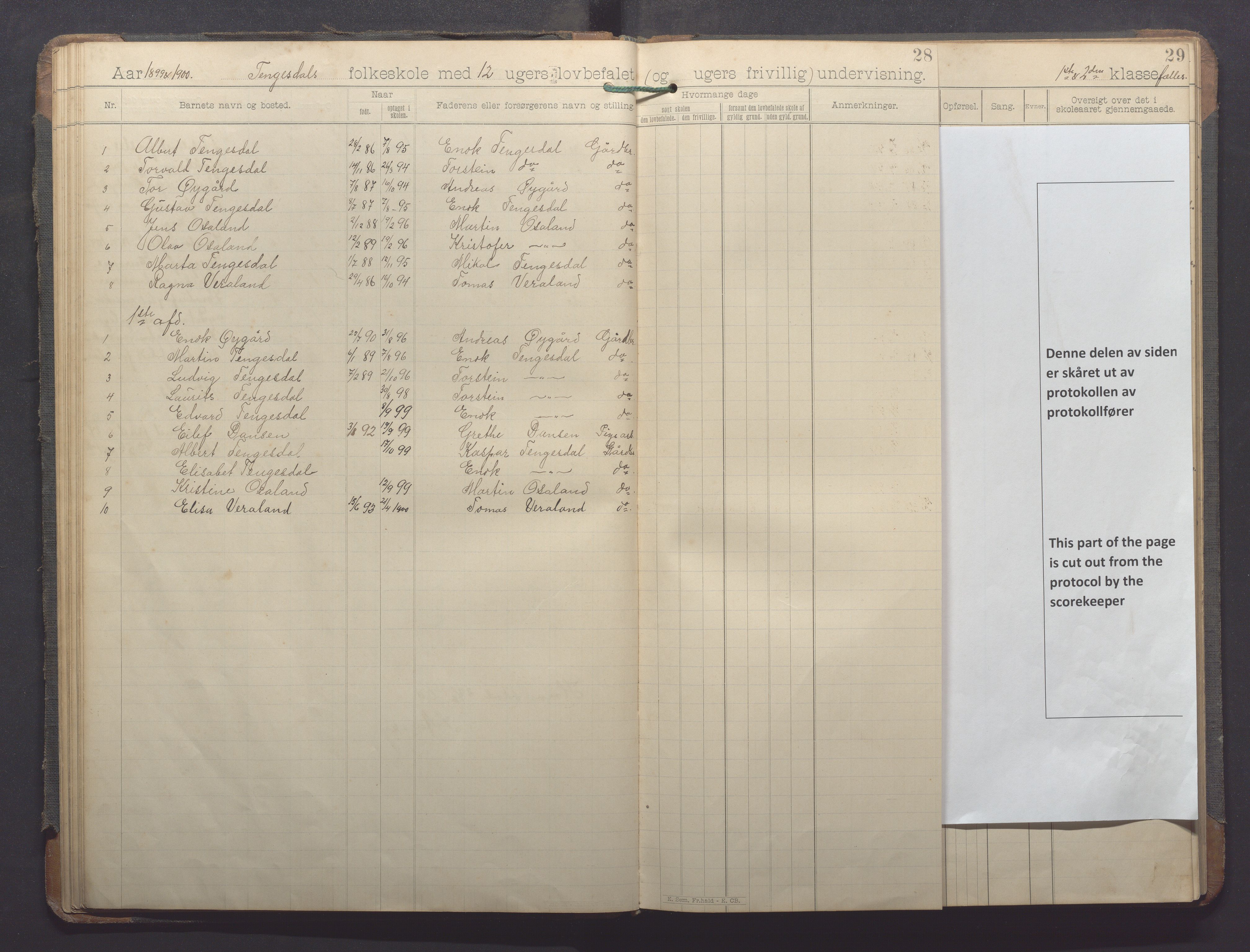 Høle kommune - Horve skole, IKAR/K-100029/I/L0001: Skoleprotokoll, 1894-1916, p. 28