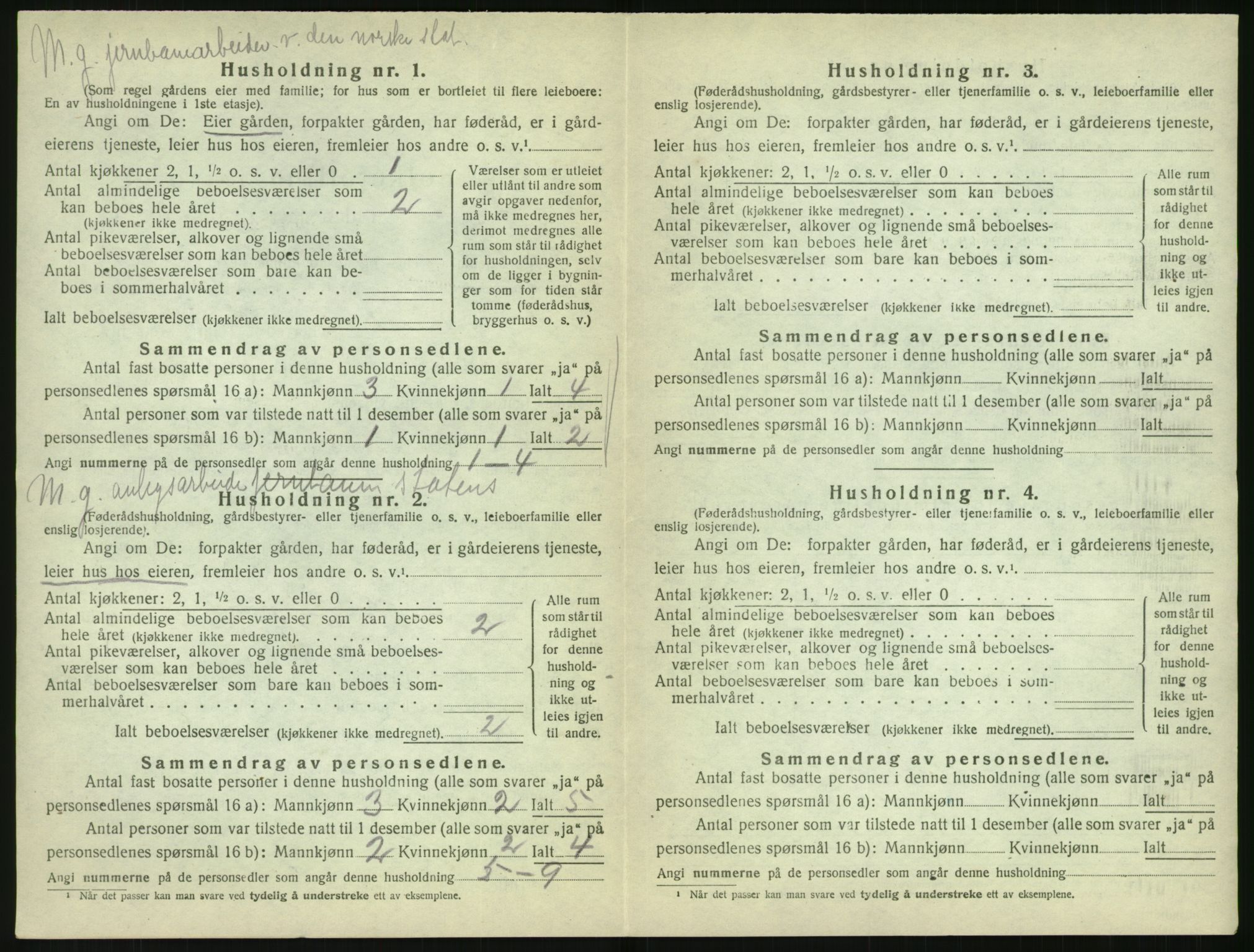 SAK, 1920 census for Vegårshei, 1920, p. 61