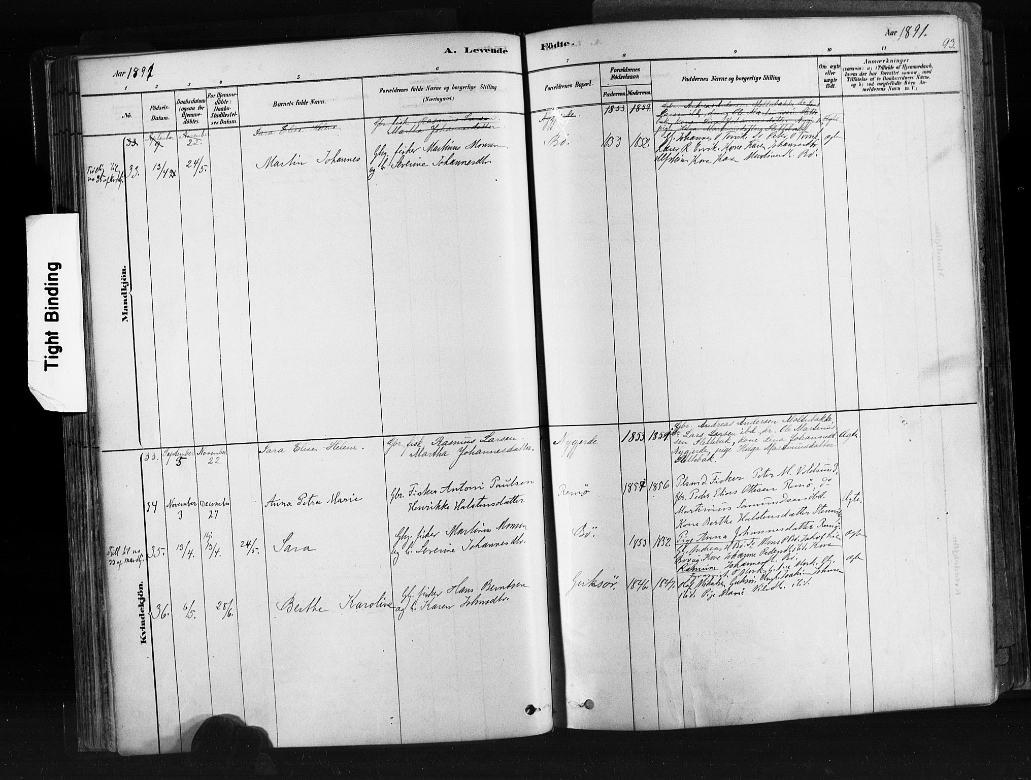 Ministerialprotokoller, klokkerbøker og fødselsregistre - Møre og Romsdal, SAT/A-1454/507/L0073: Parish register (official) no. 507A08, 1878-1904, p. 93