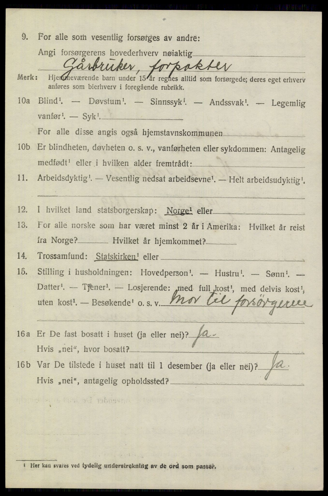 SAKO, 1920 census for Sannidal, 1920, p. 1046
