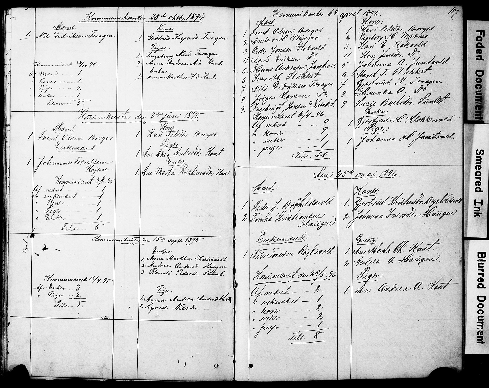 Ministerialprotokoller, klokkerbøker og fødselsregistre - Sør-Trøndelag, AV/SAT-A-1456/683/L0949: Parish register (copy) no. 683C01, 1880-1896, p. 117