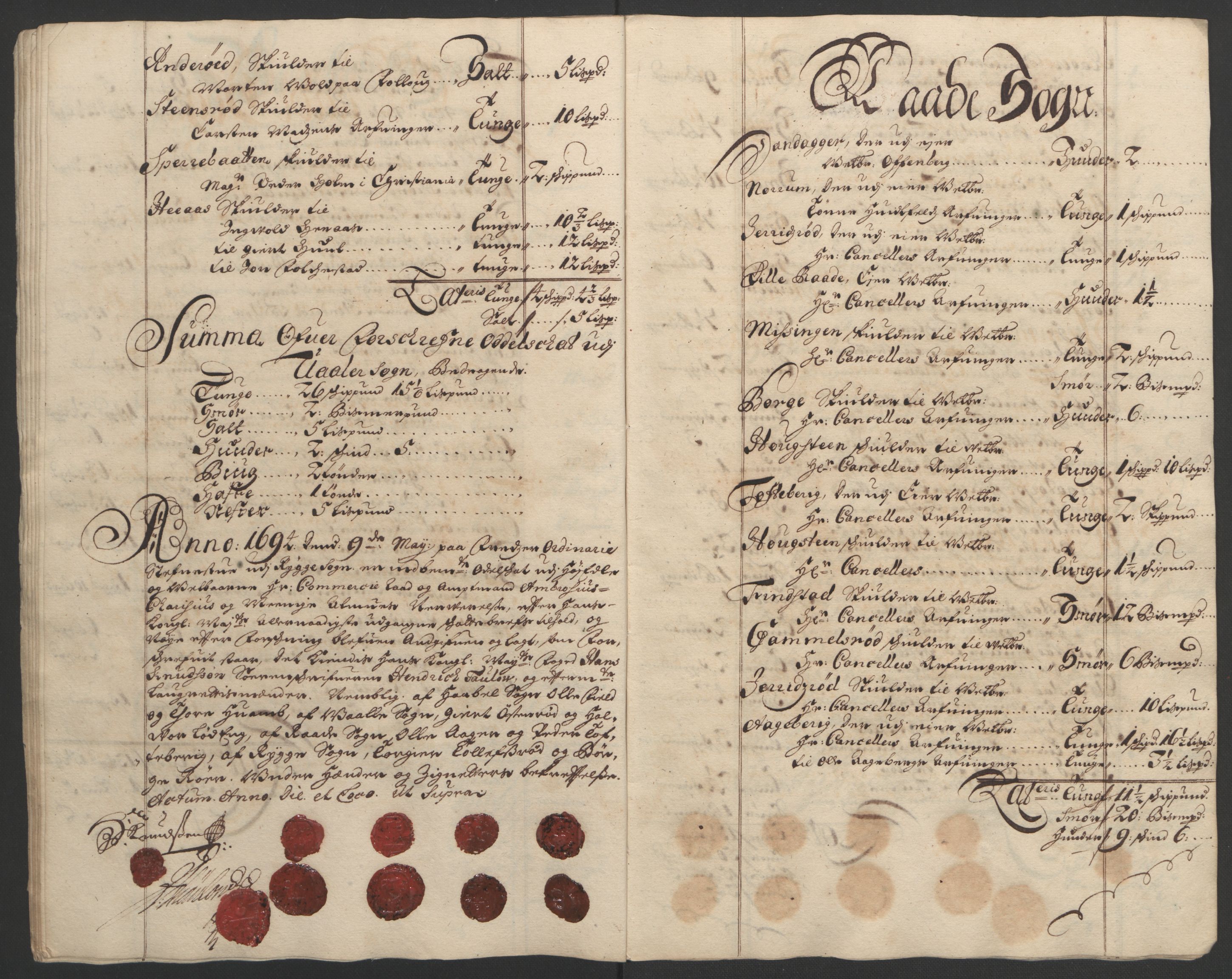 Rentekammeret inntil 1814, Reviderte regnskaper, Fogderegnskap, AV/RA-EA-4092/R03/L0121: Fogderegnskap Onsøy, Tune, Veme og Åbygge fogderi, 1694, p. 178