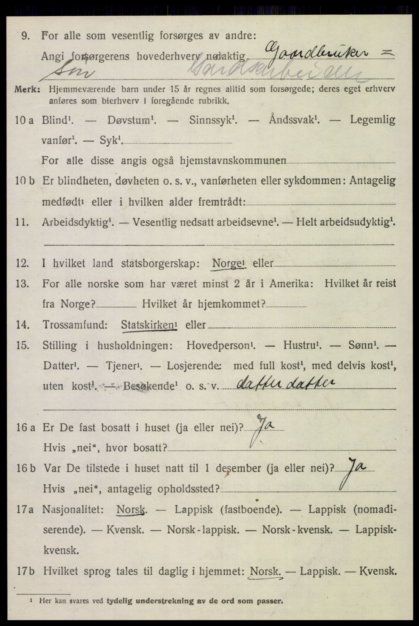 SAT, 1920 census for Leksvik, 1920, p. 3633