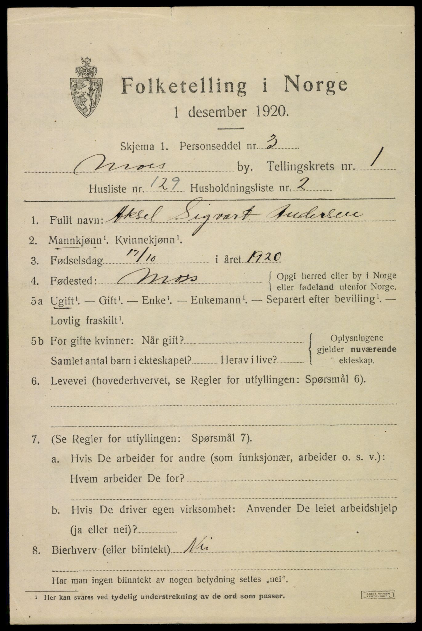 SAO, 1920 census for Moss, 1920, p. 11139