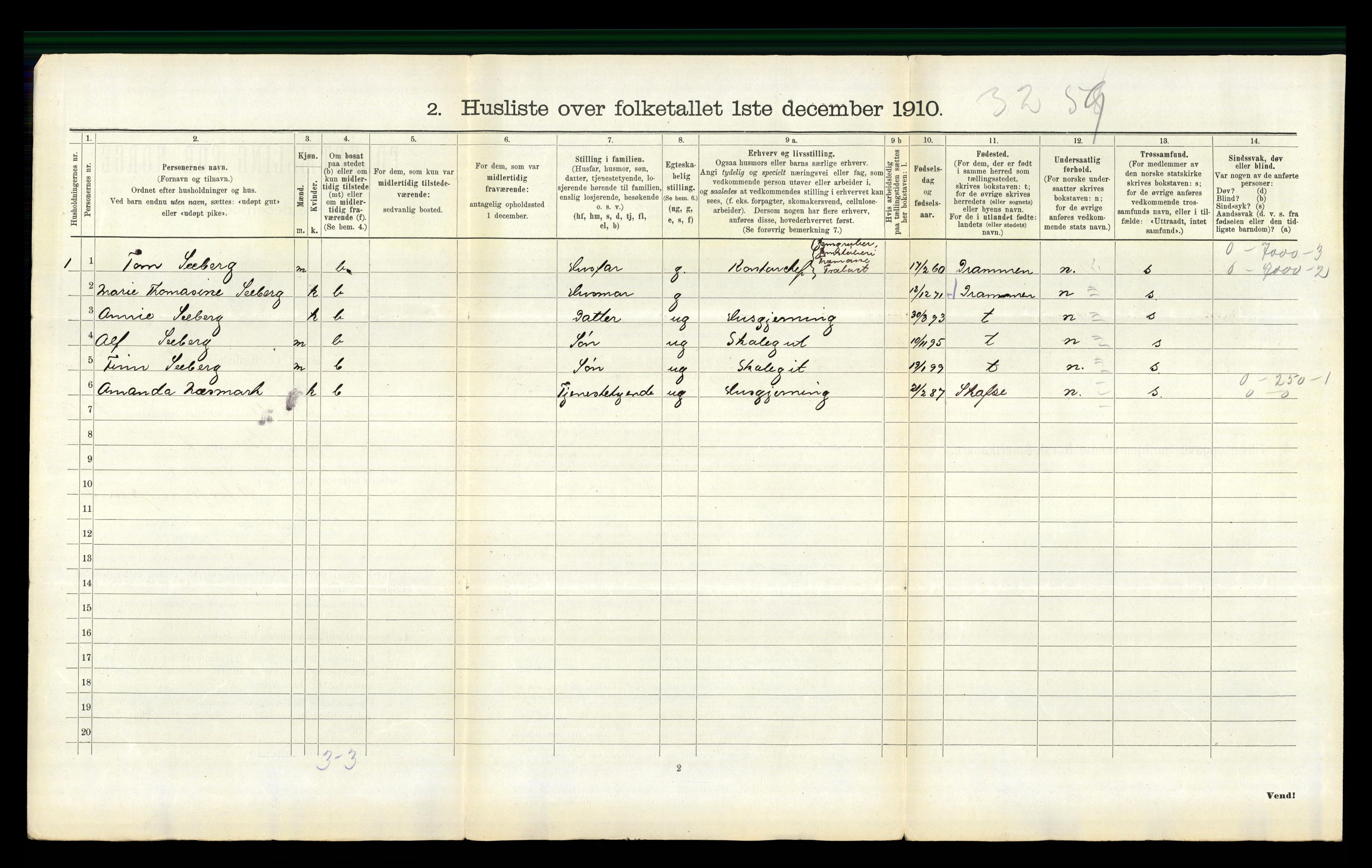 RA, 1910 census for Holla, 1910, p. 992