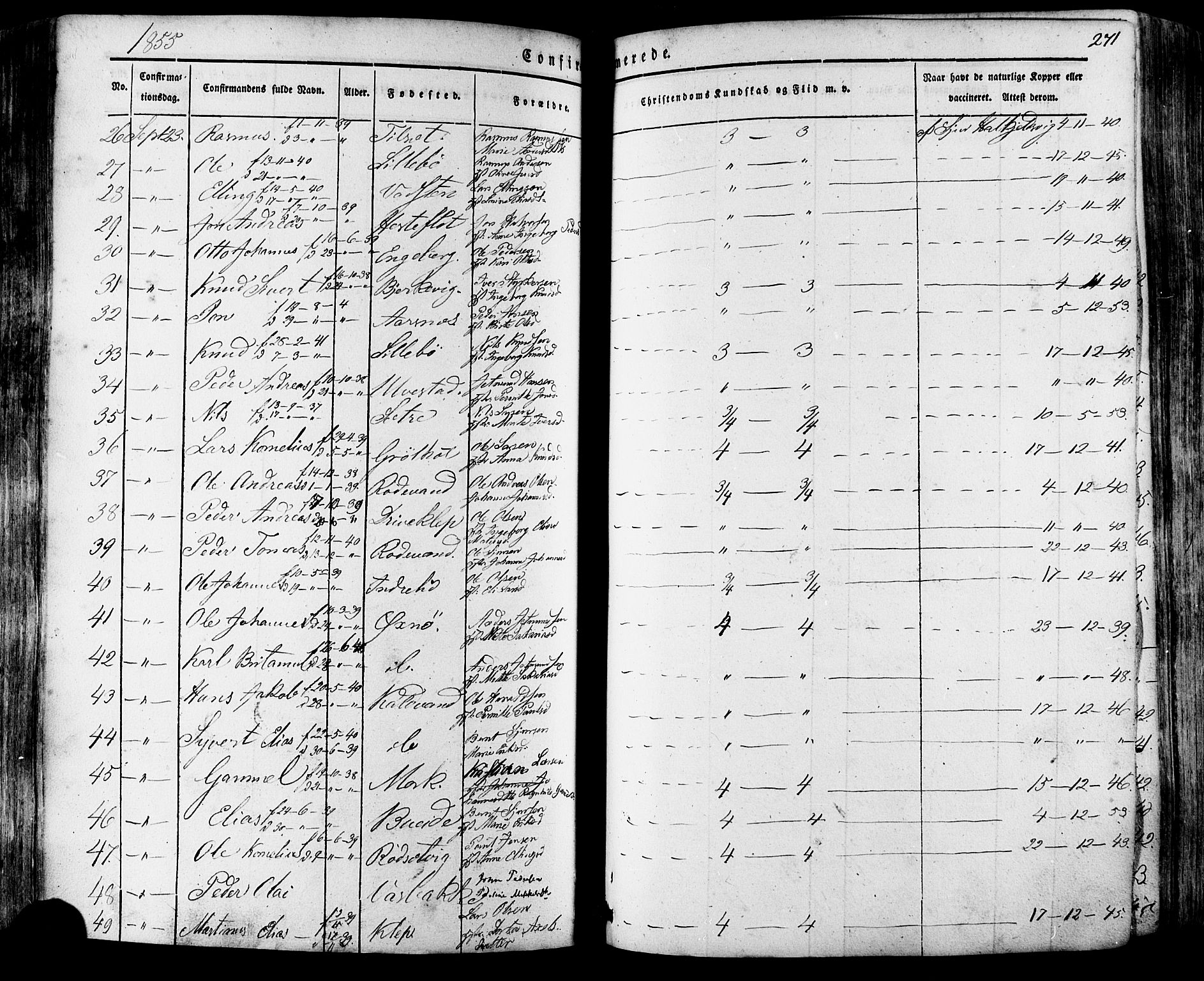 Ministerialprotokoller, klokkerbøker og fødselsregistre - Møre og Romsdal, AV/SAT-A-1454/511/L0140: Parish register (official) no. 511A07, 1851-1878, p. 271