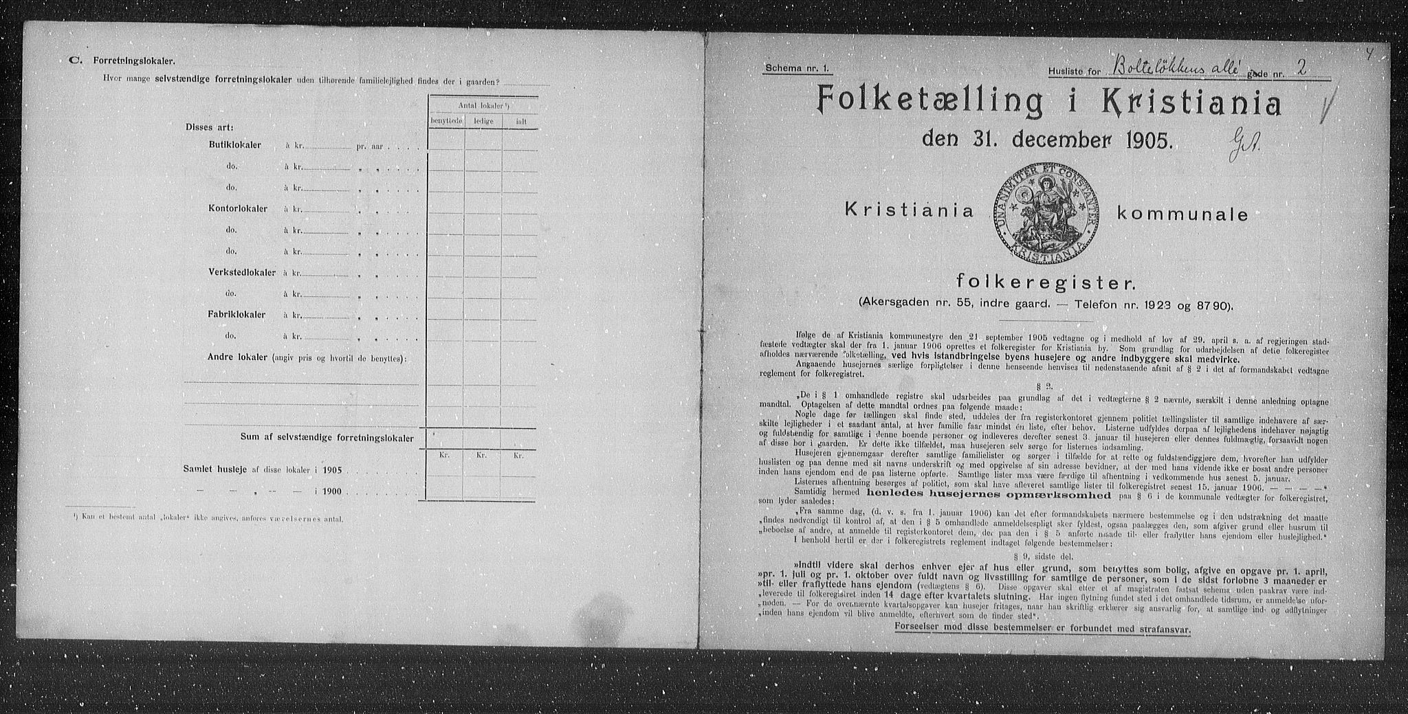 OBA, Municipal Census 1905 for Kristiania, 1905, p. 3883