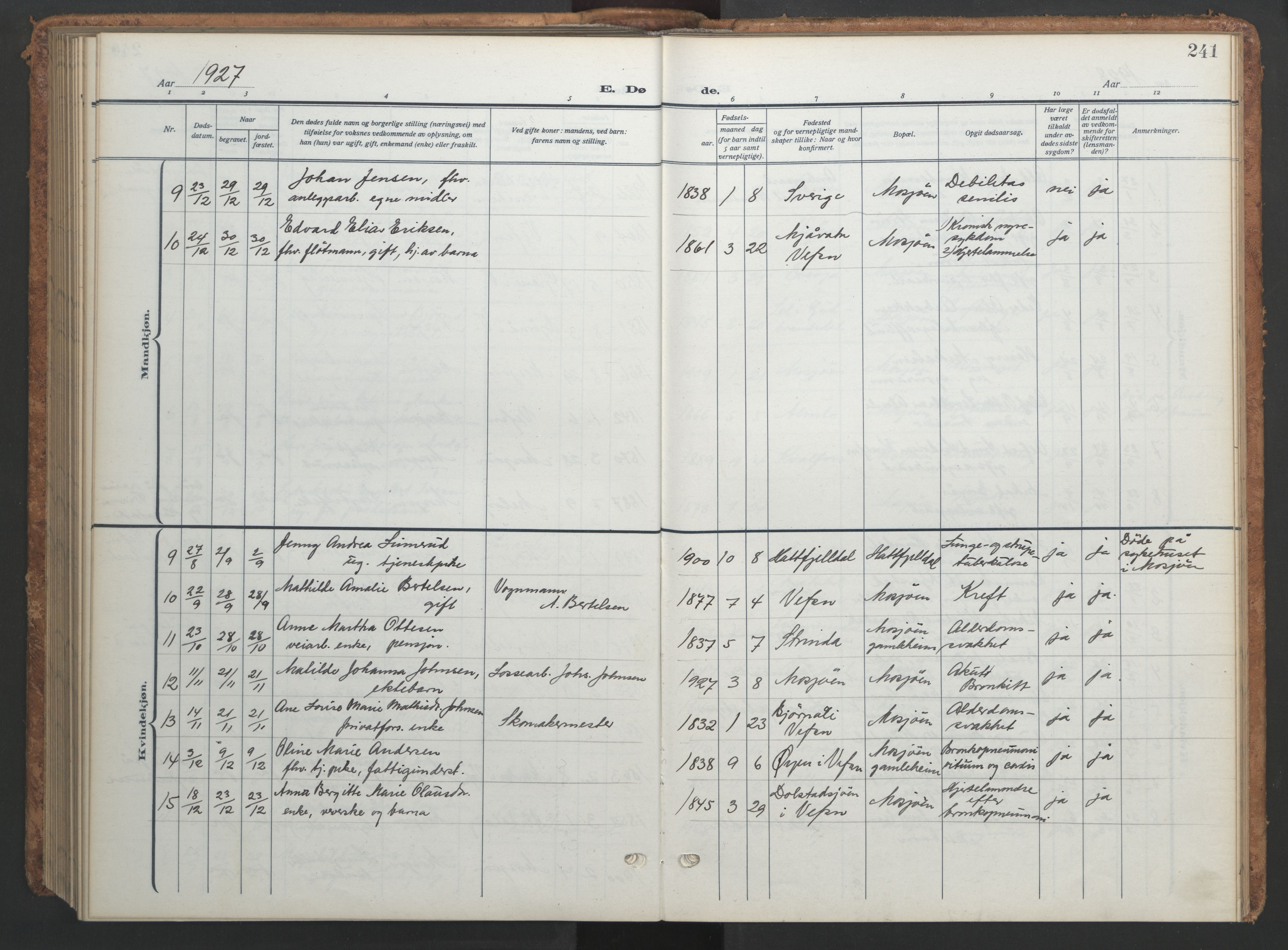 Ministerialprotokoller, klokkerbøker og fødselsregistre - Nordland, SAT/A-1459/820/L0303: Parish register (copy) no. 820C05, 1917-1952, p. 241