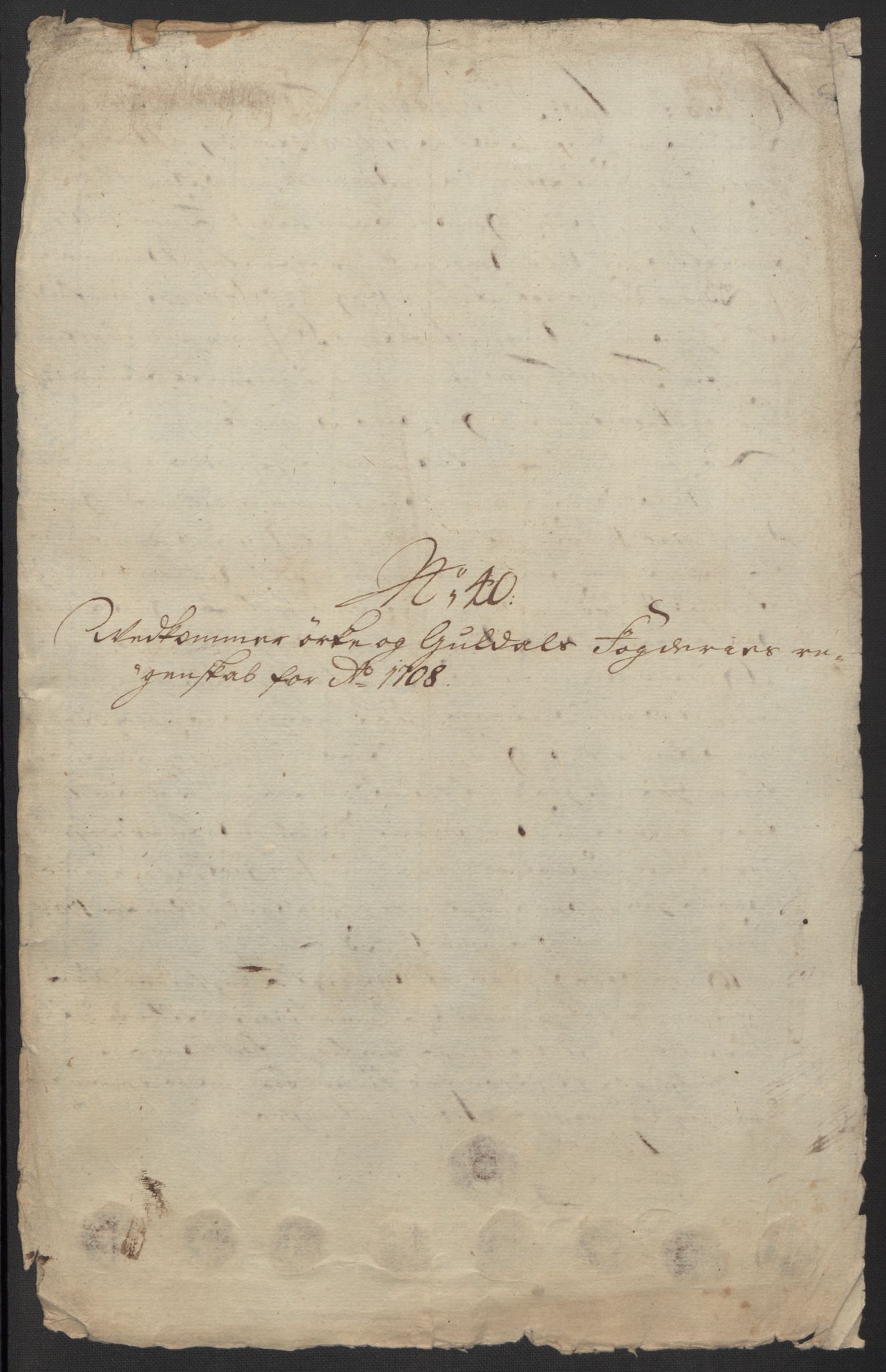 Rentekammeret inntil 1814, Reviderte regnskaper, Fogderegnskap, RA/EA-4092/R60/L3958: Fogderegnskap Orkdal og Gauldal, 1708, p. 412