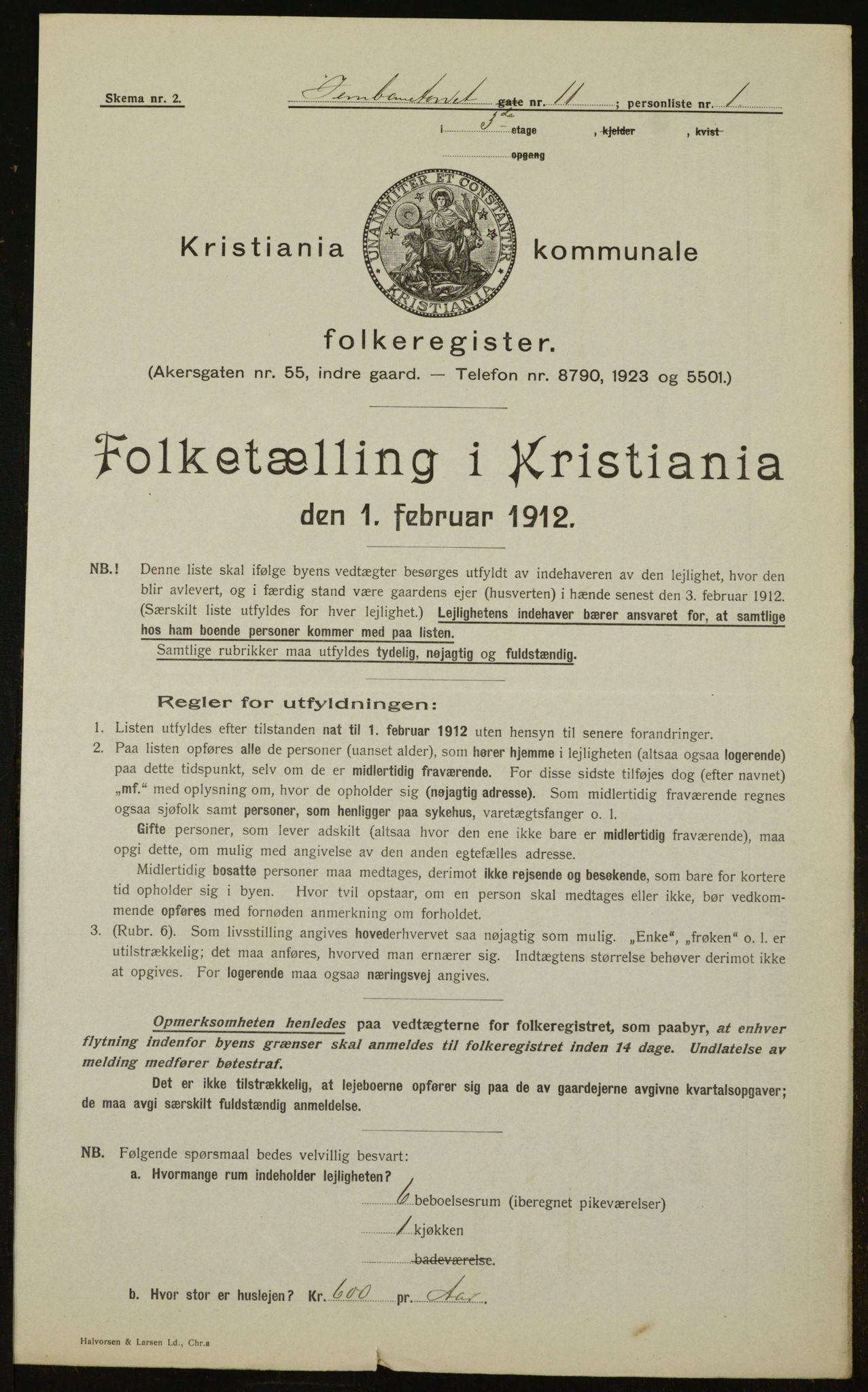 OBA, Municipal Census 1912 for Kristiania, 1912, p. 47273