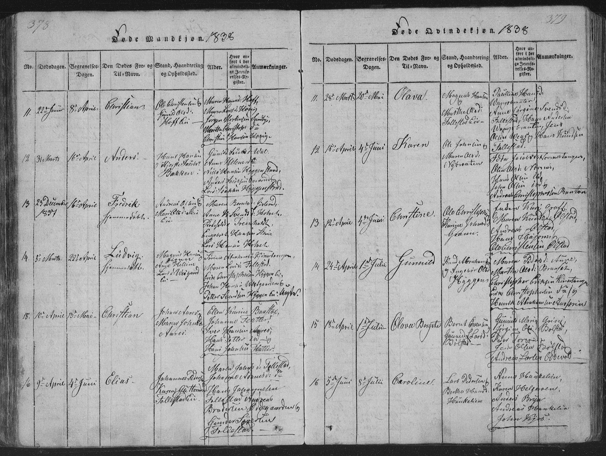 Røyken kirkebøker, AV/SAKO-A-241/G/Ga/L0003: Parish register (copy) no. 3, 1814-1856, p. 378-379