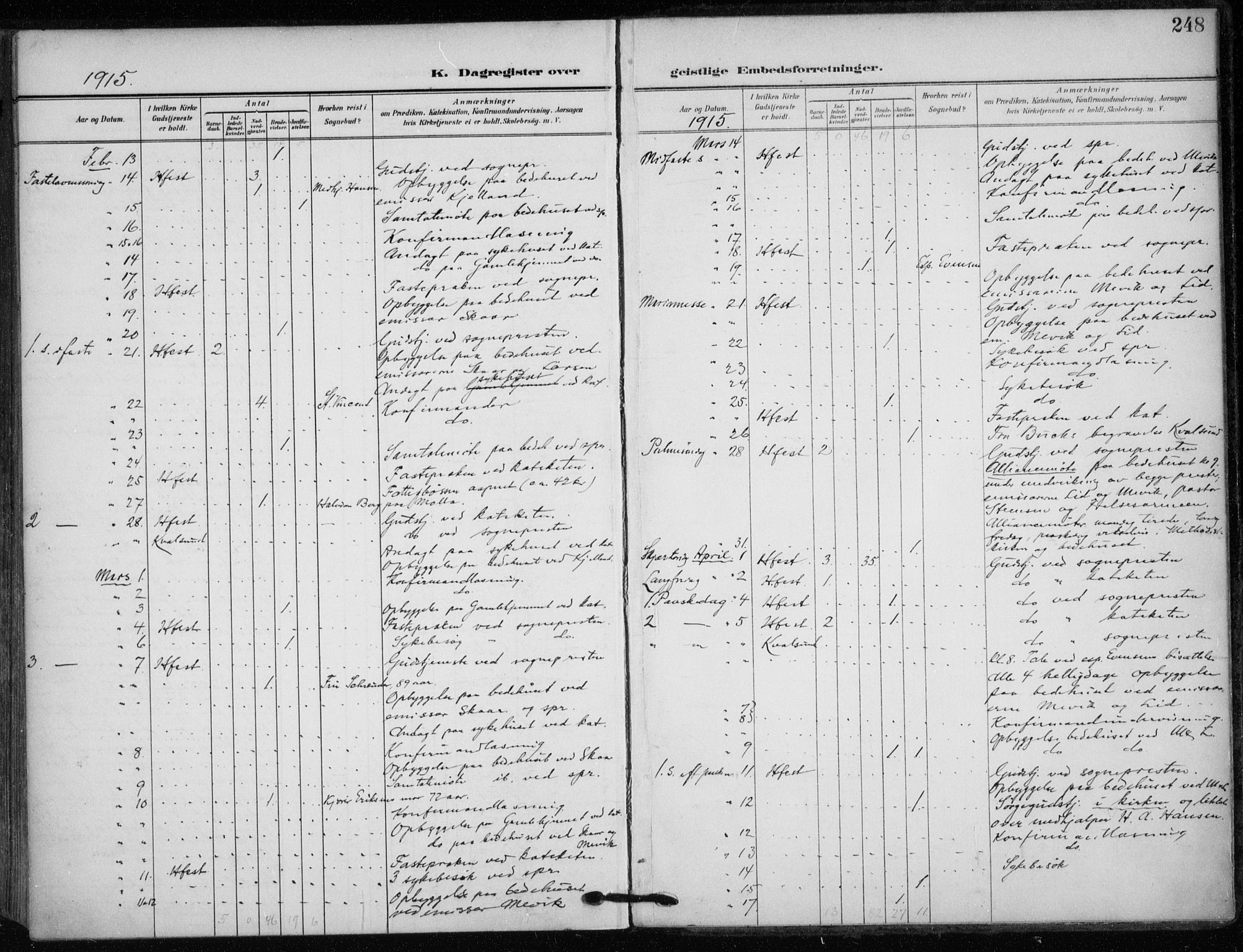 Hammerfest sokneprestkontor, SATØ/S-1347/H/Ha/L0014.kirke: Parish register (official) no. 14, 1906-1916, p. 248