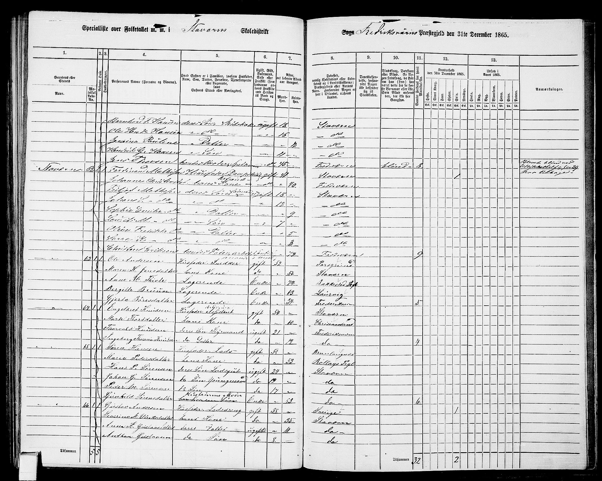 RA, 1865 census for Fredriksvern, 1865, p. 31