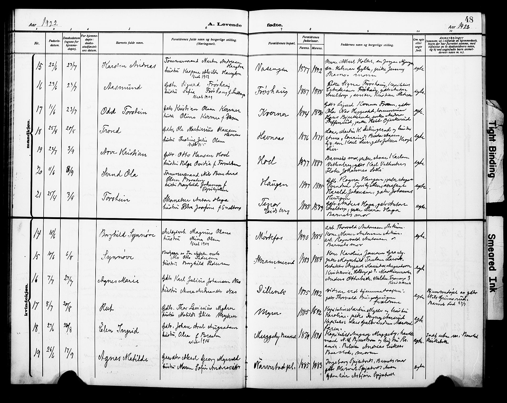 Trøgstad prestekontor Kirkebøker, AV/SAO-A-10925/G/Ga/L0002: Parish register (copy) no. I 2, 1911-1929, p. 48