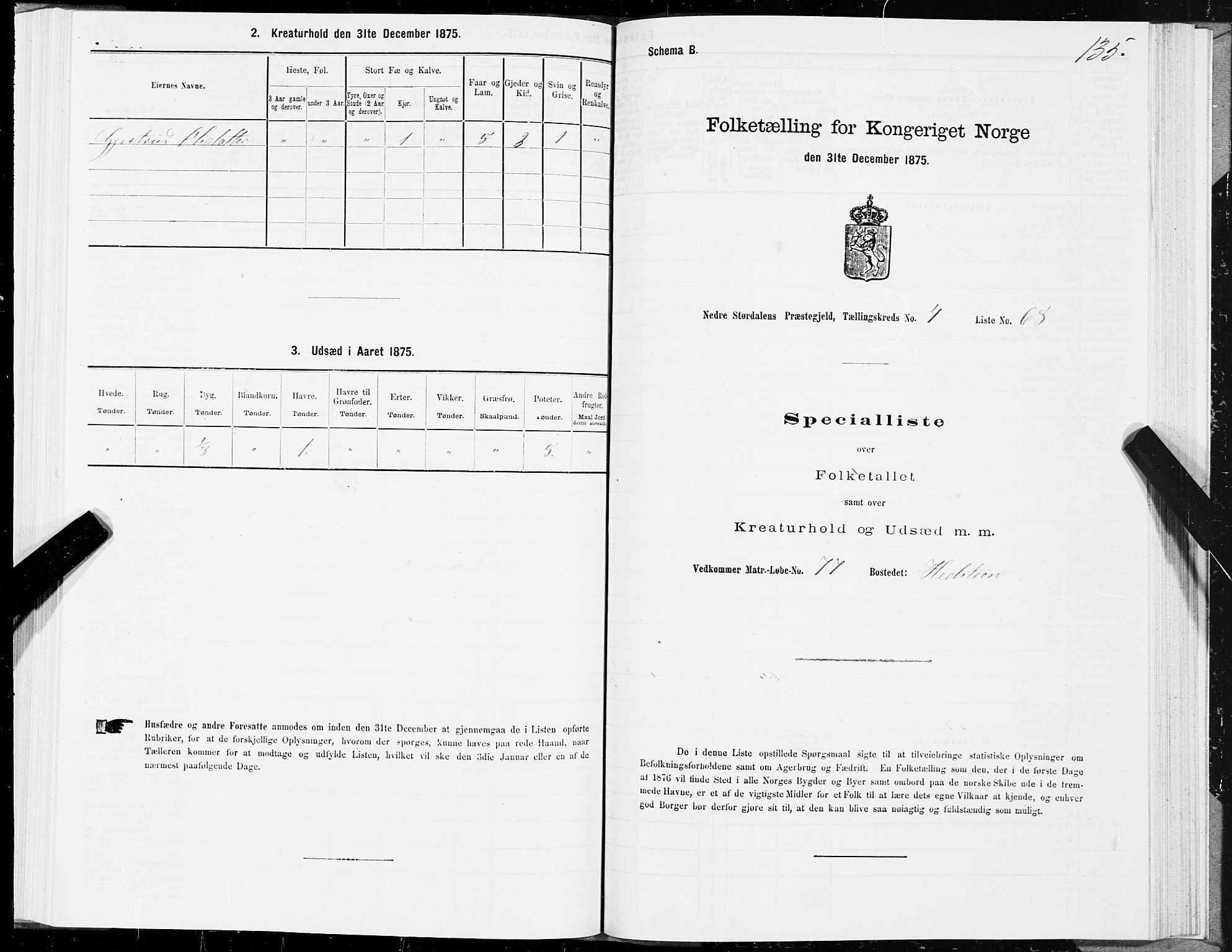 SAT, 1875 census for 1714P Nedre Stjørdal, 1875, p. 2135