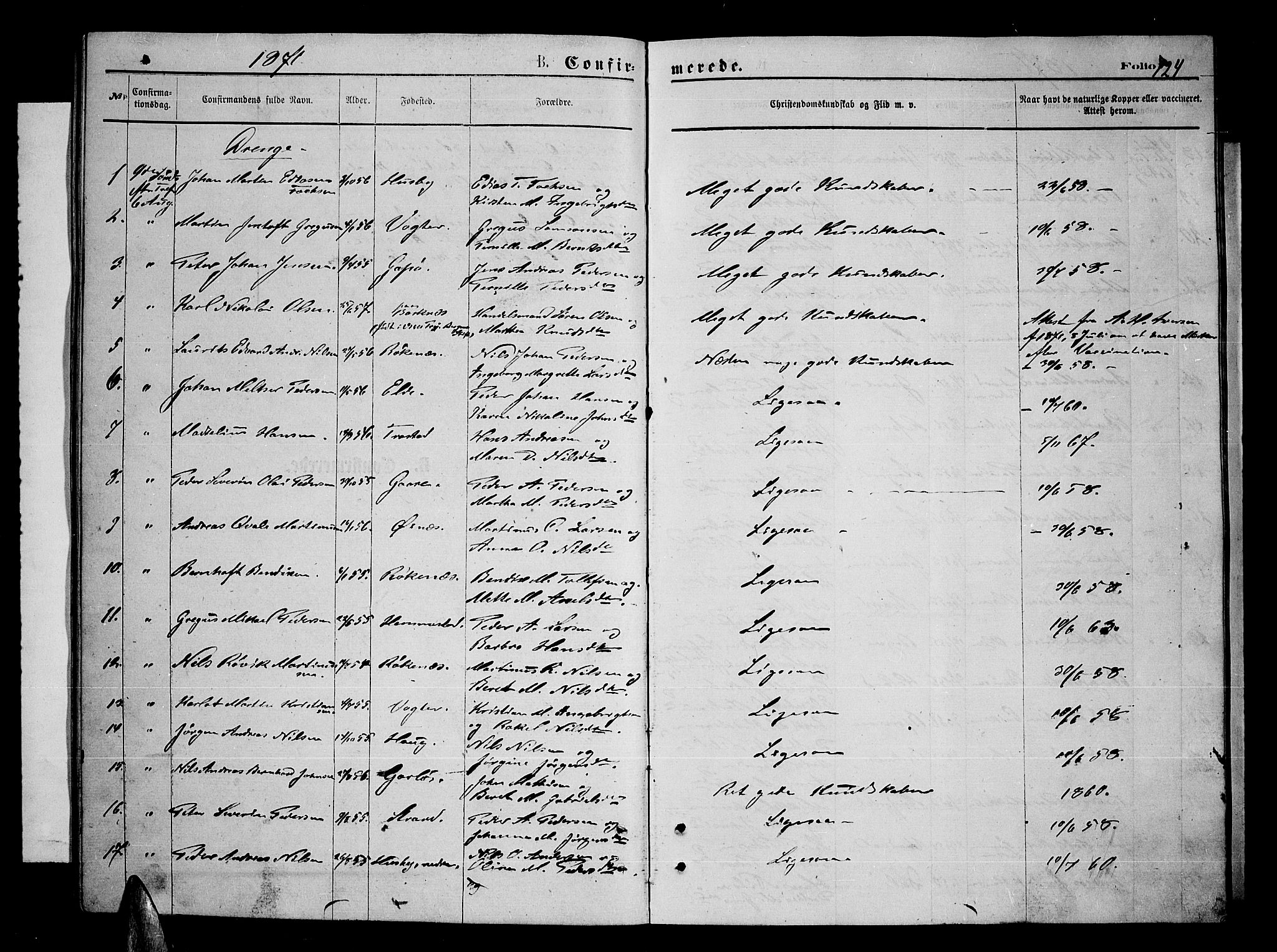 Kvæfjord sokneprestkontor, SATØ/S-1323/G/Ga/Gab/L0004klokker: Parish register (copy) no. 4, 1870-1886, p. 124