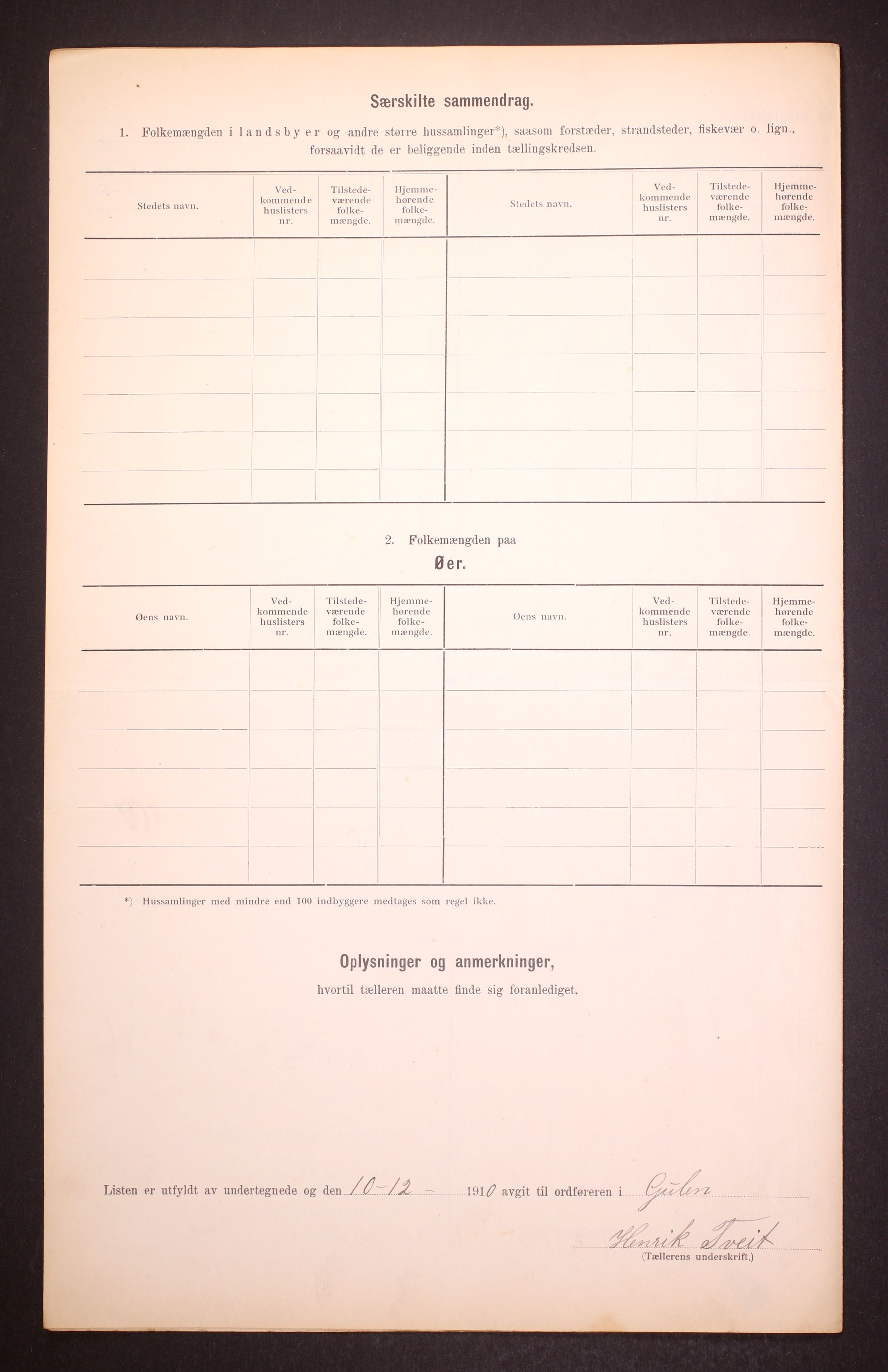 RA, 1910 census for Gulen, 1910, p. 15