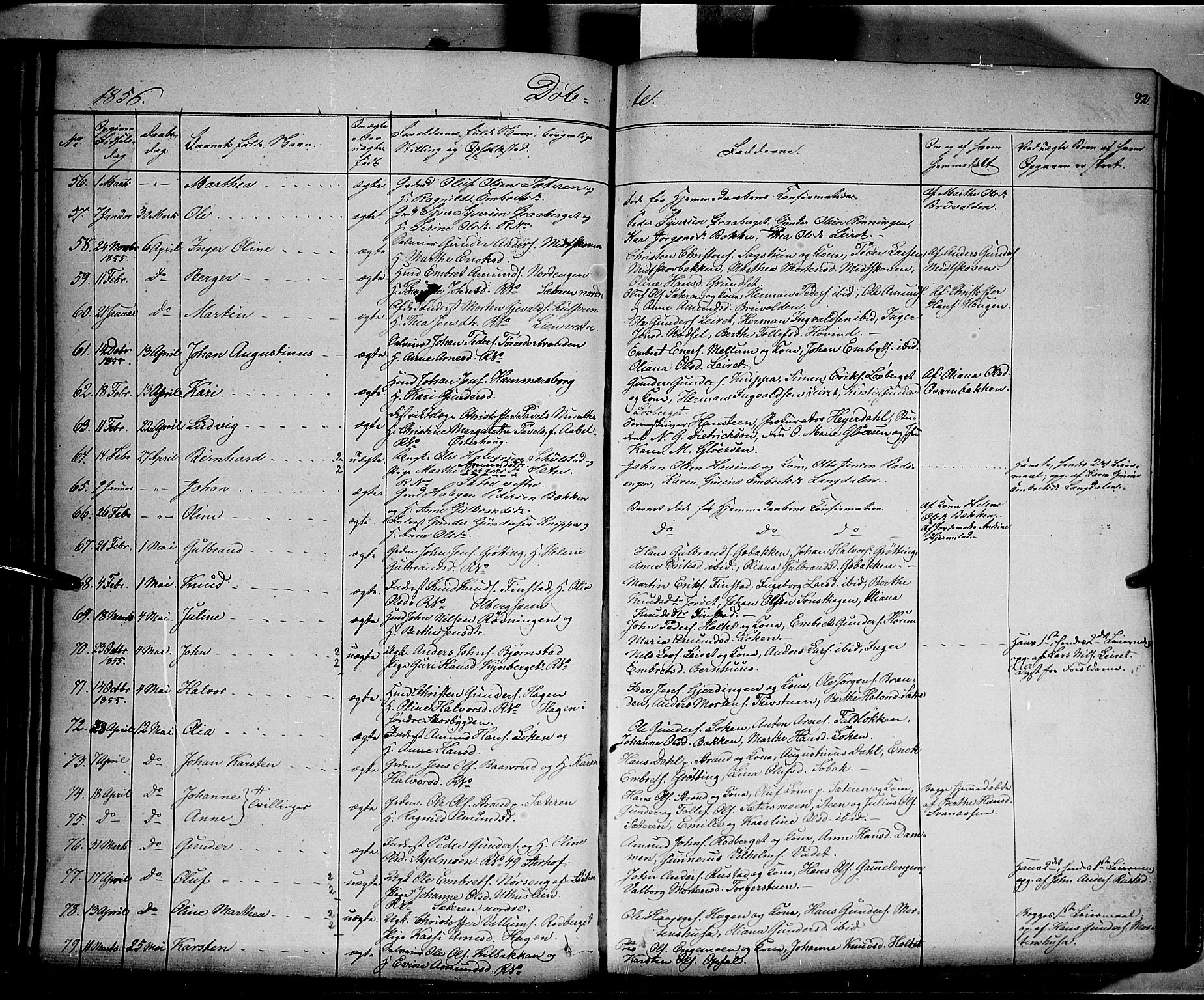 Elverum prestekontor, AV/SAH-PREST-044/H/Ha/Haa/L0009: Parish register (official) no. 9, 1843-1856, p. 92