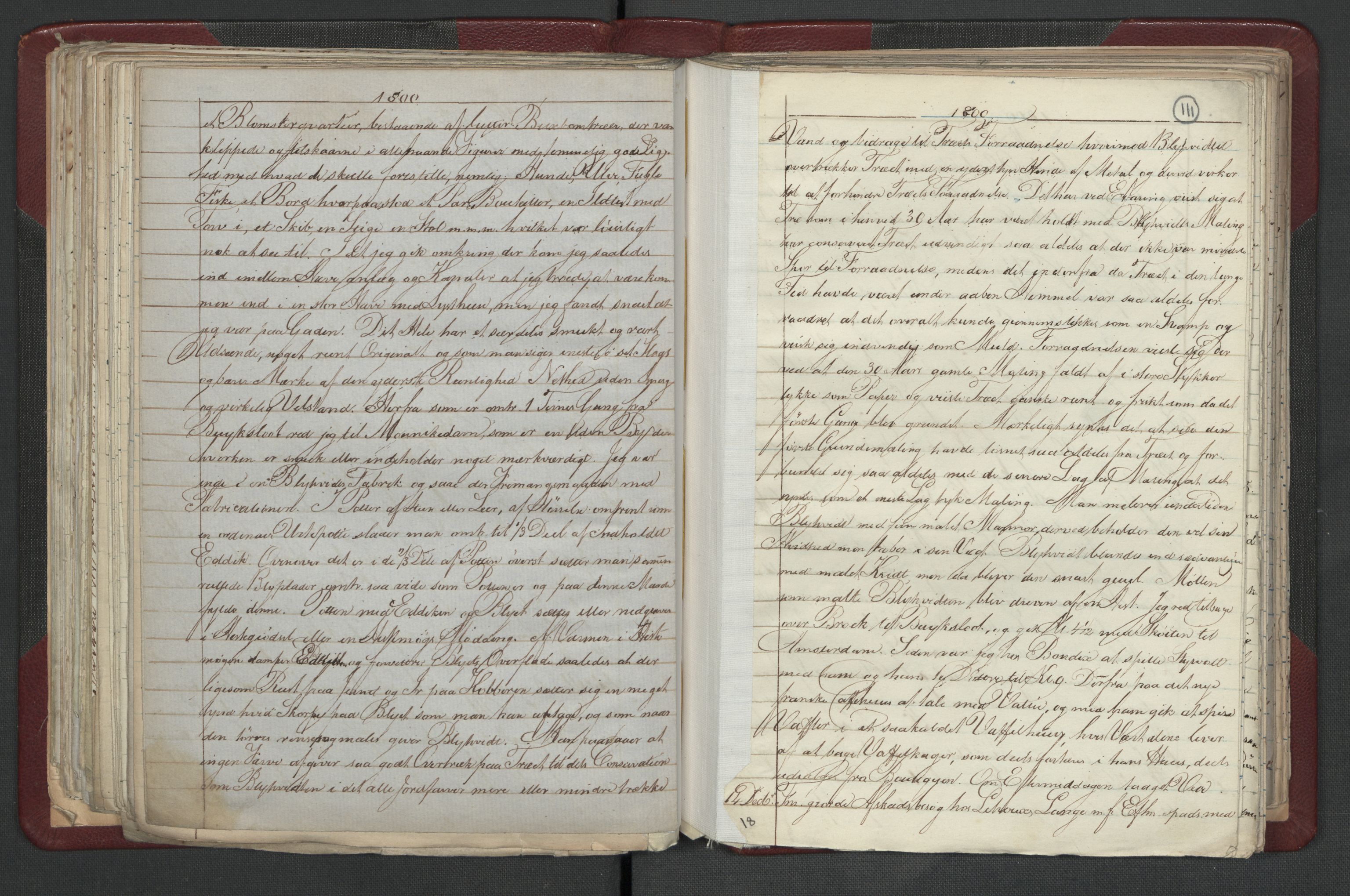 Meltzer, Fredrik, AV/RA-PA-0028/F/L0001: Dagbok for årene 1796-1808, 1811, 1817, 1796-1817, p. 110b-111a