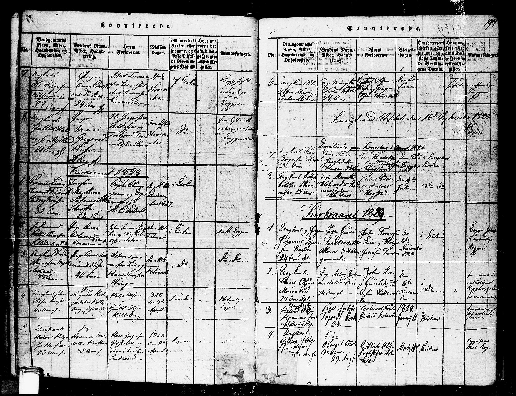 Gransherad kirkebøker, AV/SAKO-A-267/F/Fa/L0001: Parish register (official) no. I 1, 1815-1843, p. 197