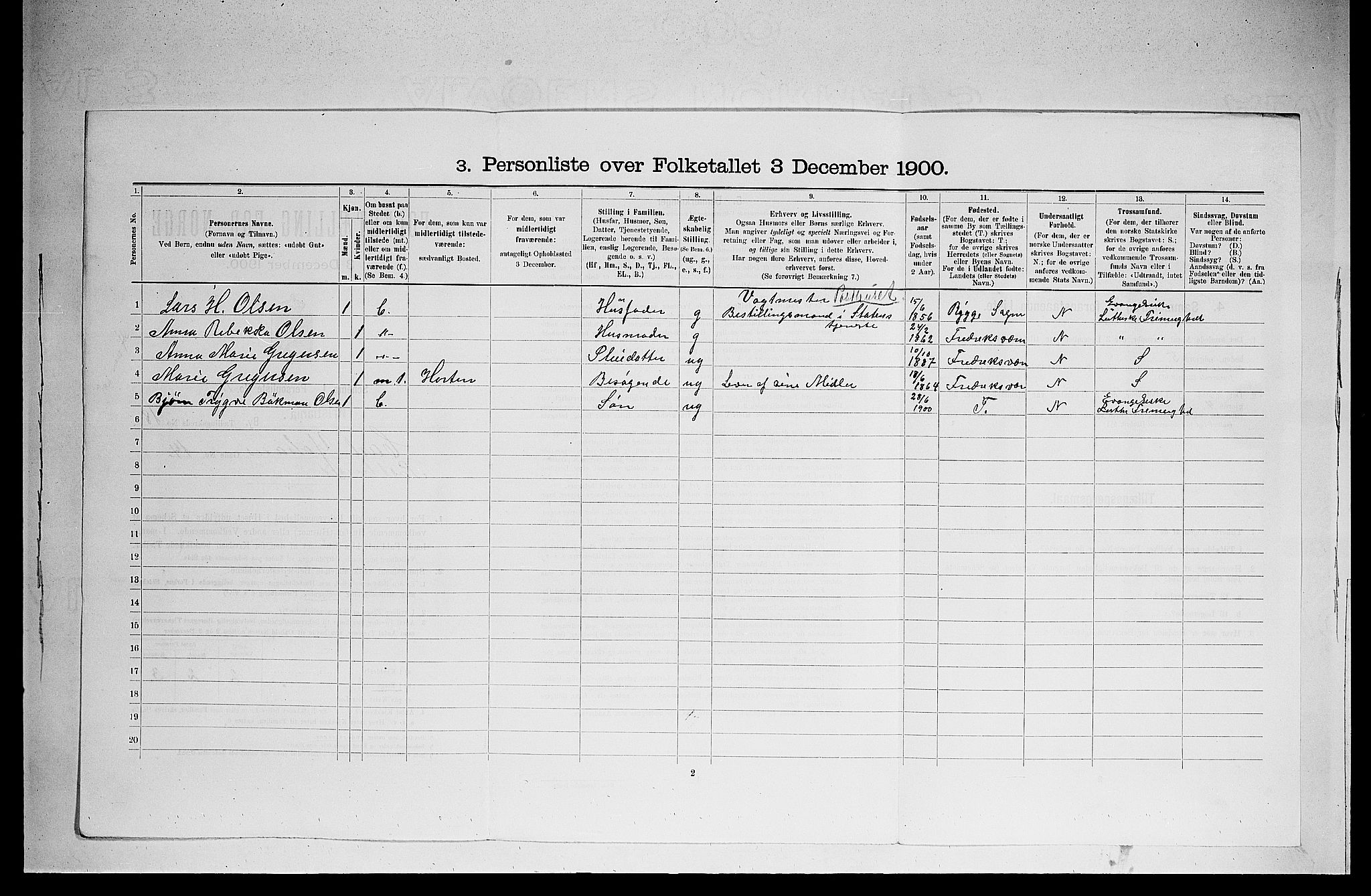 SAO, 1900 census for Kristiania, 1900, p. 11395